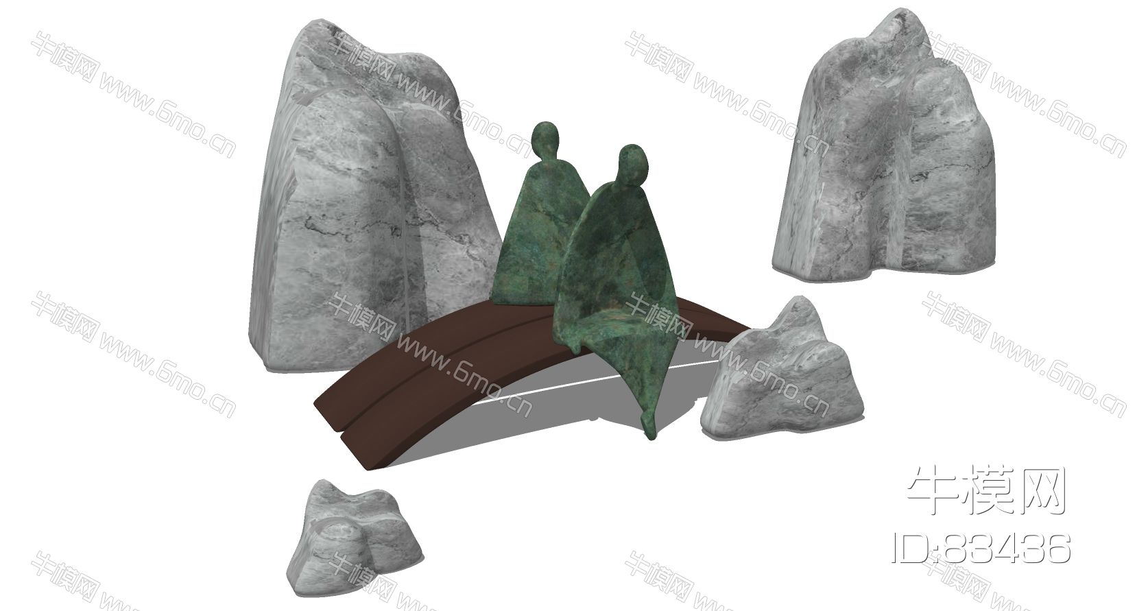 中式抽象人物景观石头人物雕塑摆件