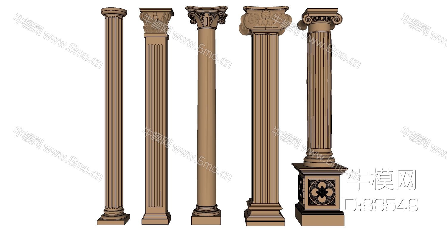 欧式法式罗马柱柱头柱基