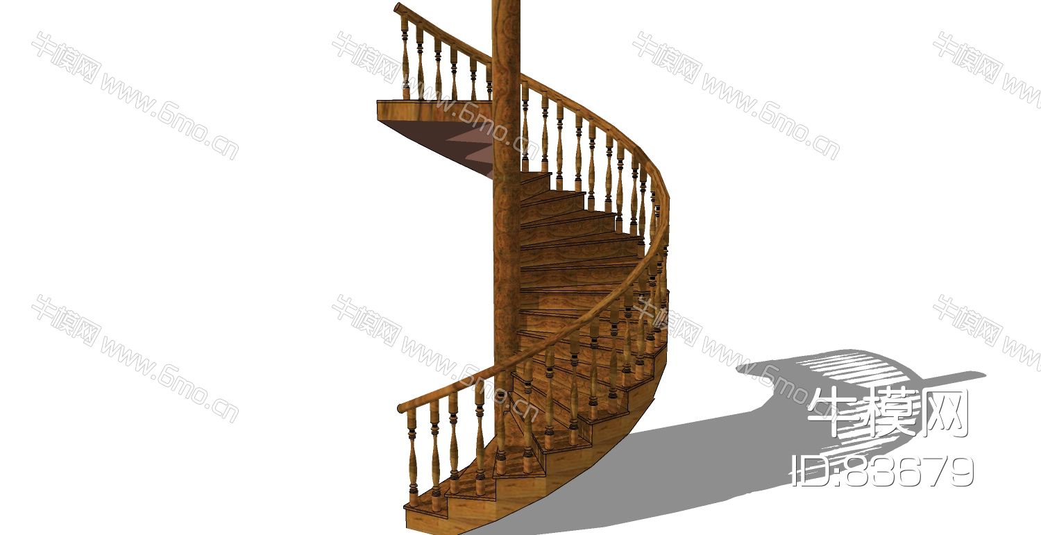 欧式美式木制楼梯栏杆扶手旋转楼梯