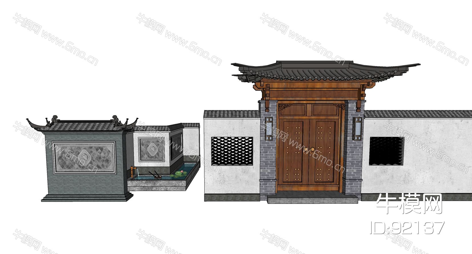 中式古建大门