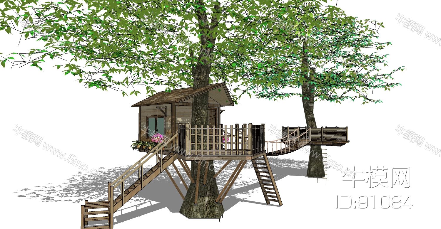 树屋小木屋su模型下载