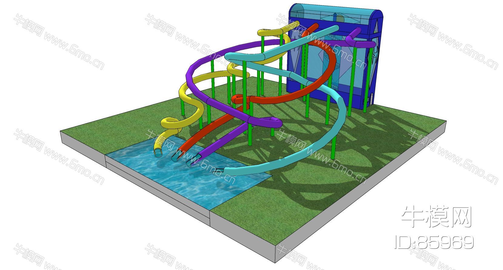 现代儿童游乐园游乐设施螺旋滑梯水上乐园