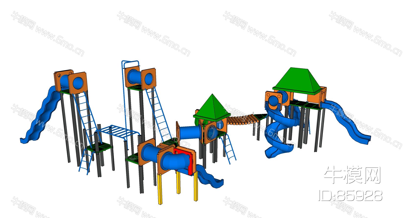 现代儿童游乐园游乐设施儿童旋转滑梯组合