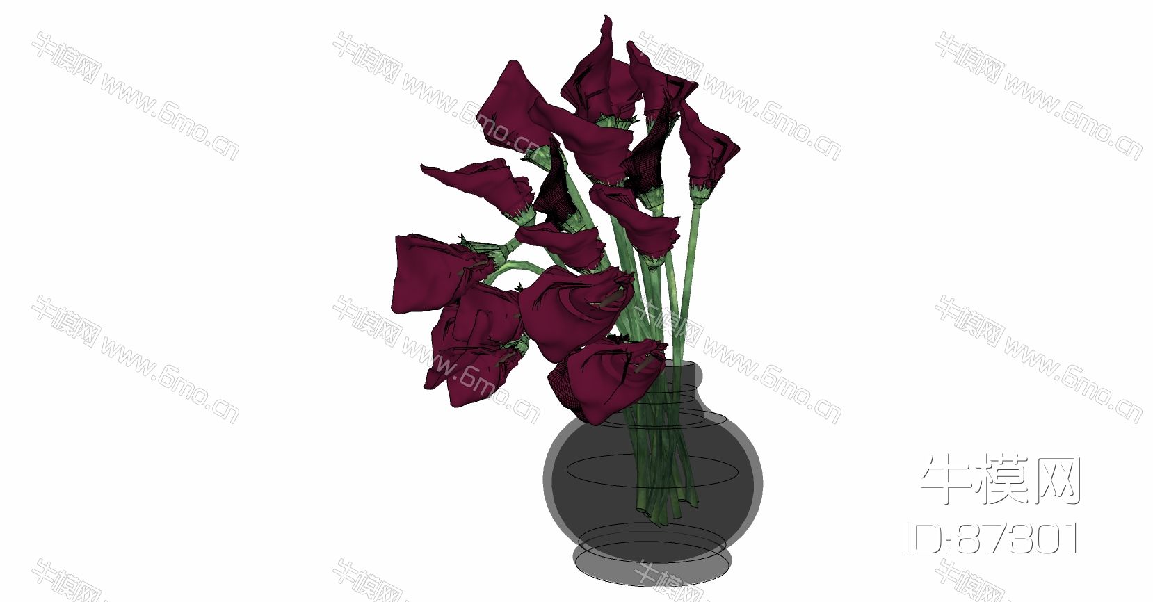现代花艺花瓶插花玫瑰花陈设摆饰摆件