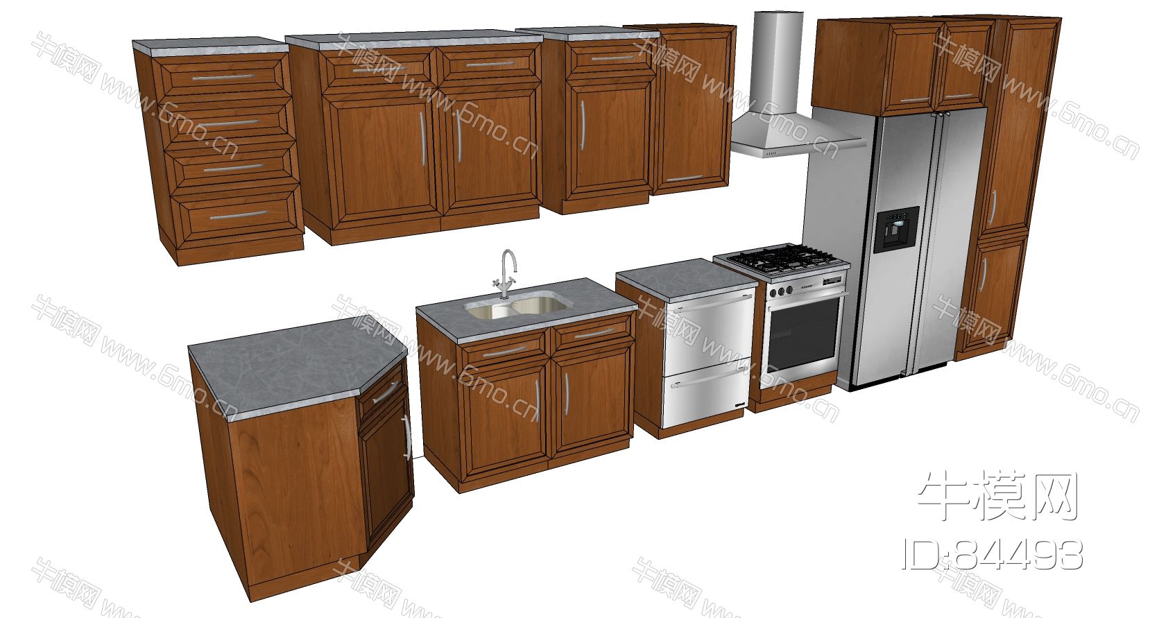 欧式美式木制厨柜