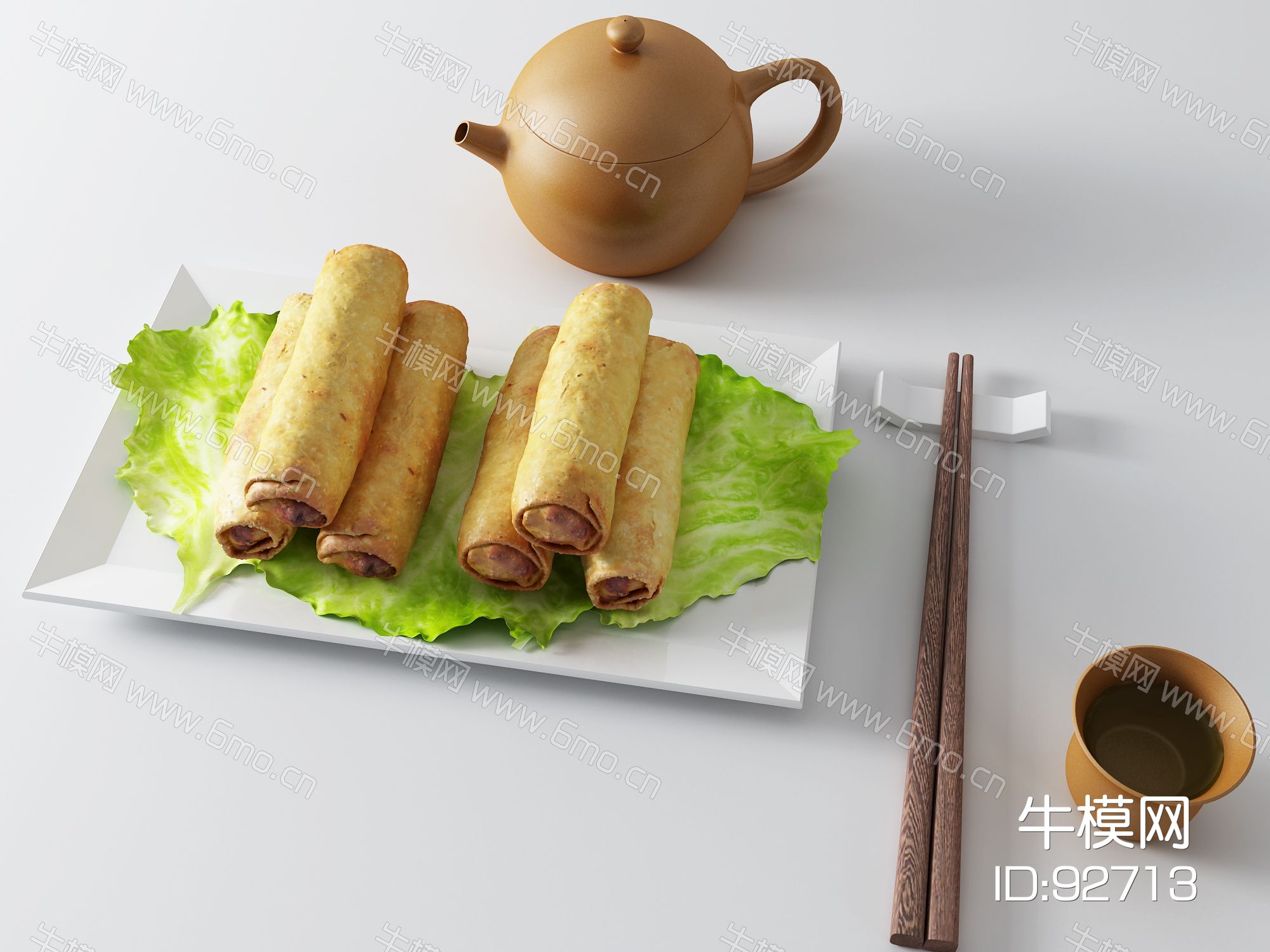 现代早餐 筷子 春卷