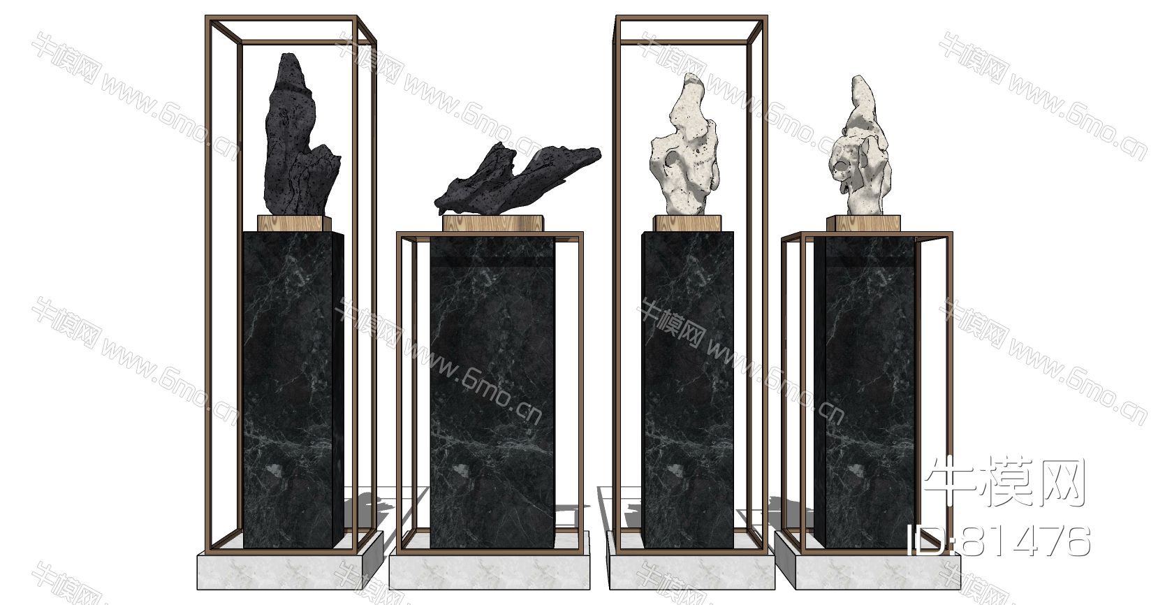 新中式太湖石石头雕塑摆台展台花架