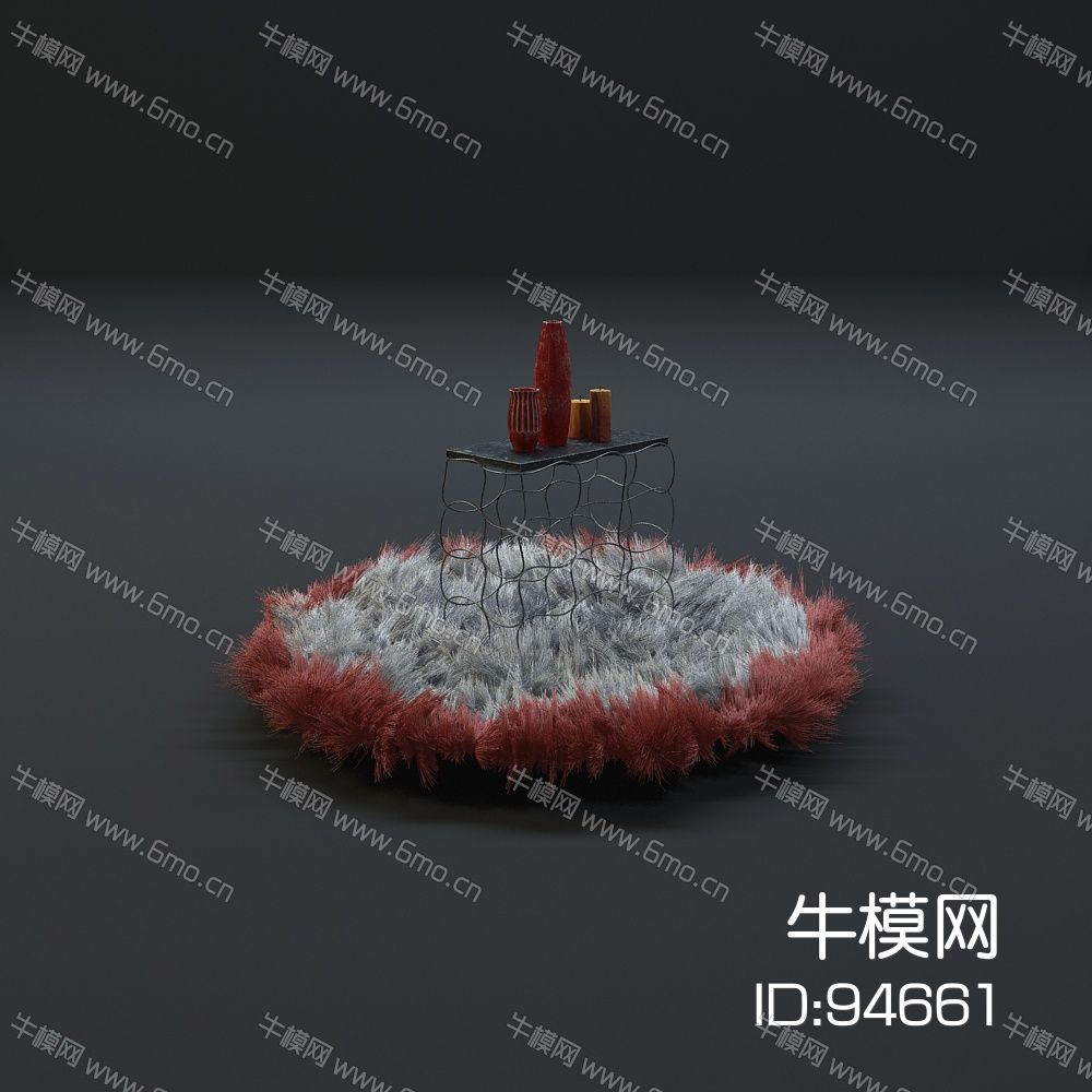 高品质地毯桌椅茶几等毛皮质感家具