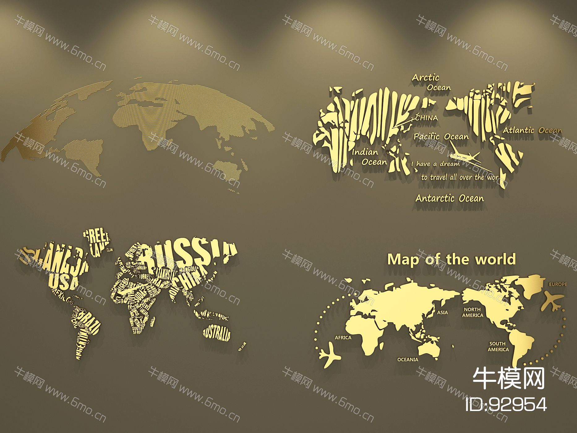 墙饰 世界地图