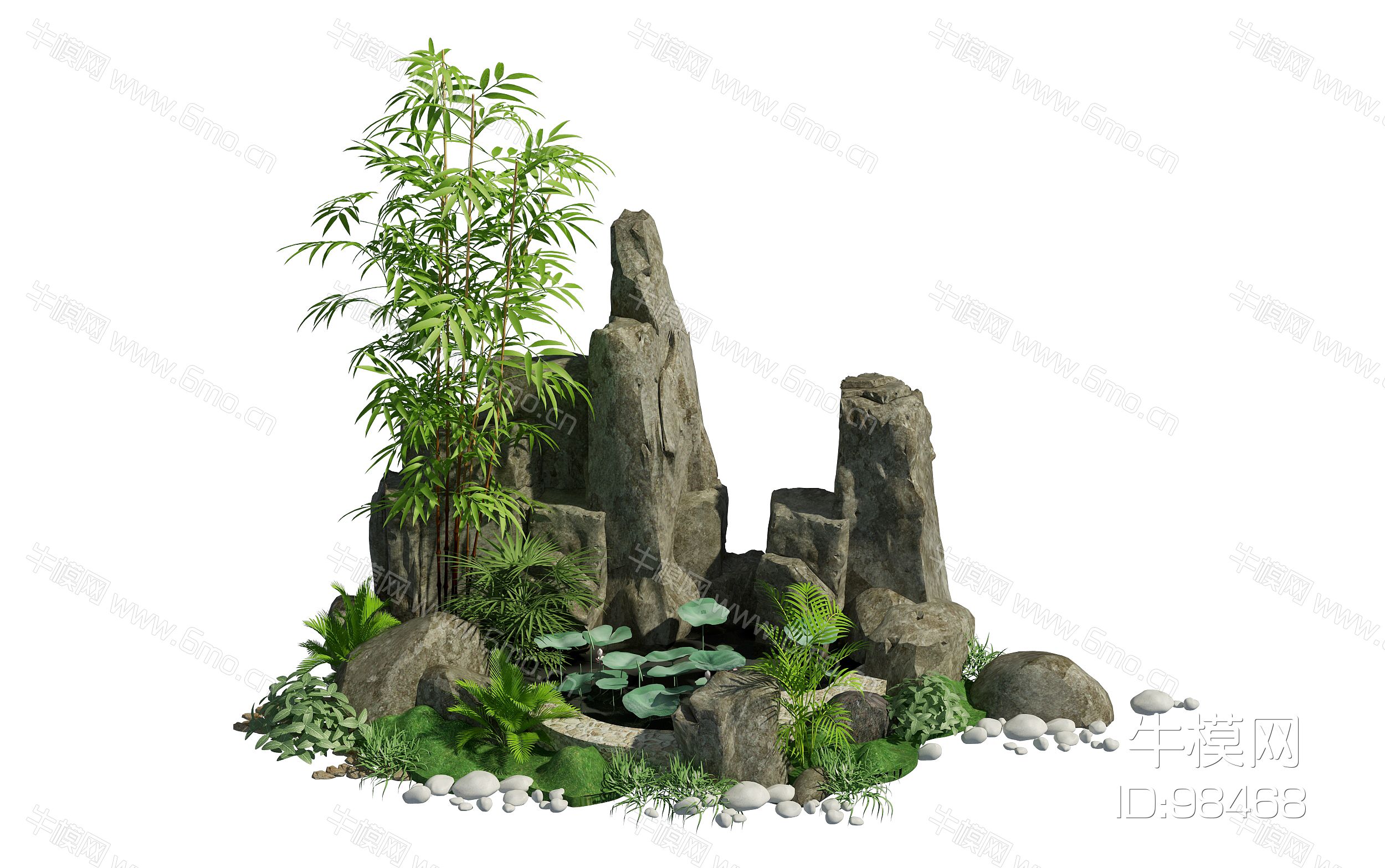新中式假山叠石 跌水景观 假山石头