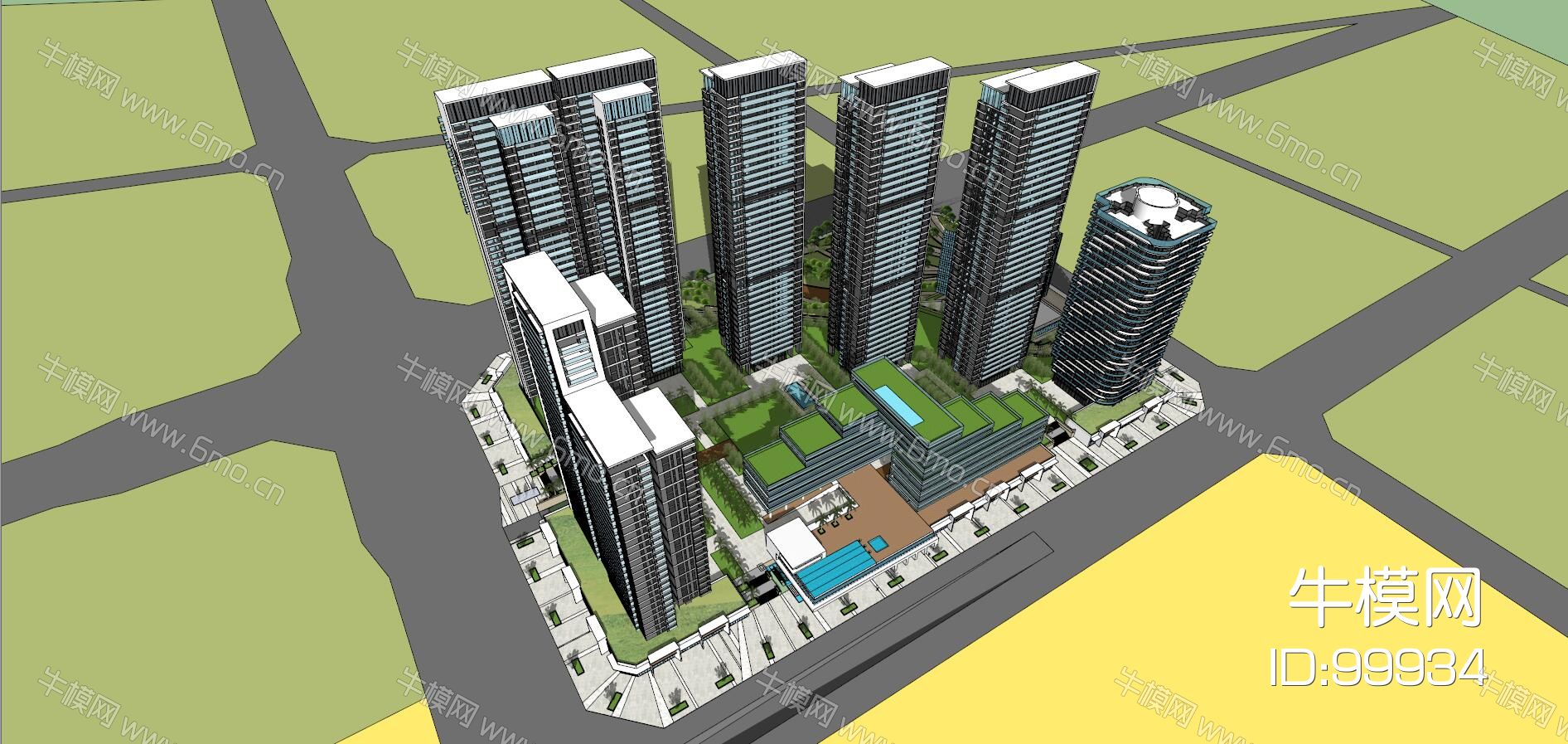 高层住宅+酒店公寓总体模型