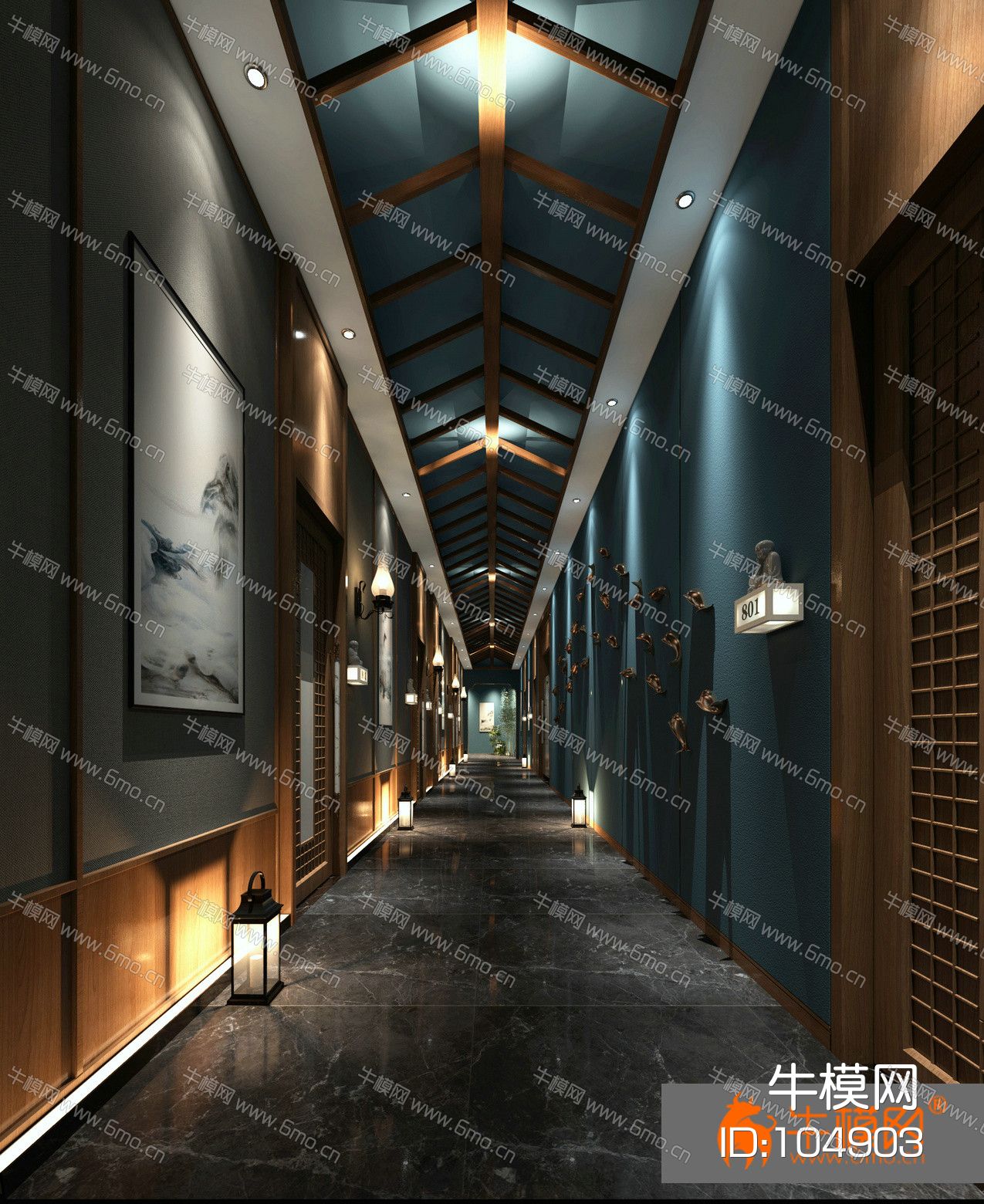 现代电梯楼梯走廊