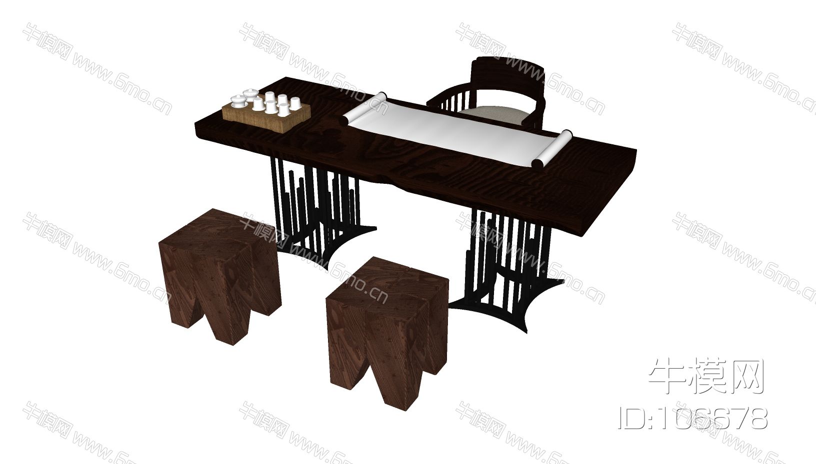 中式书桌 家装工装家具