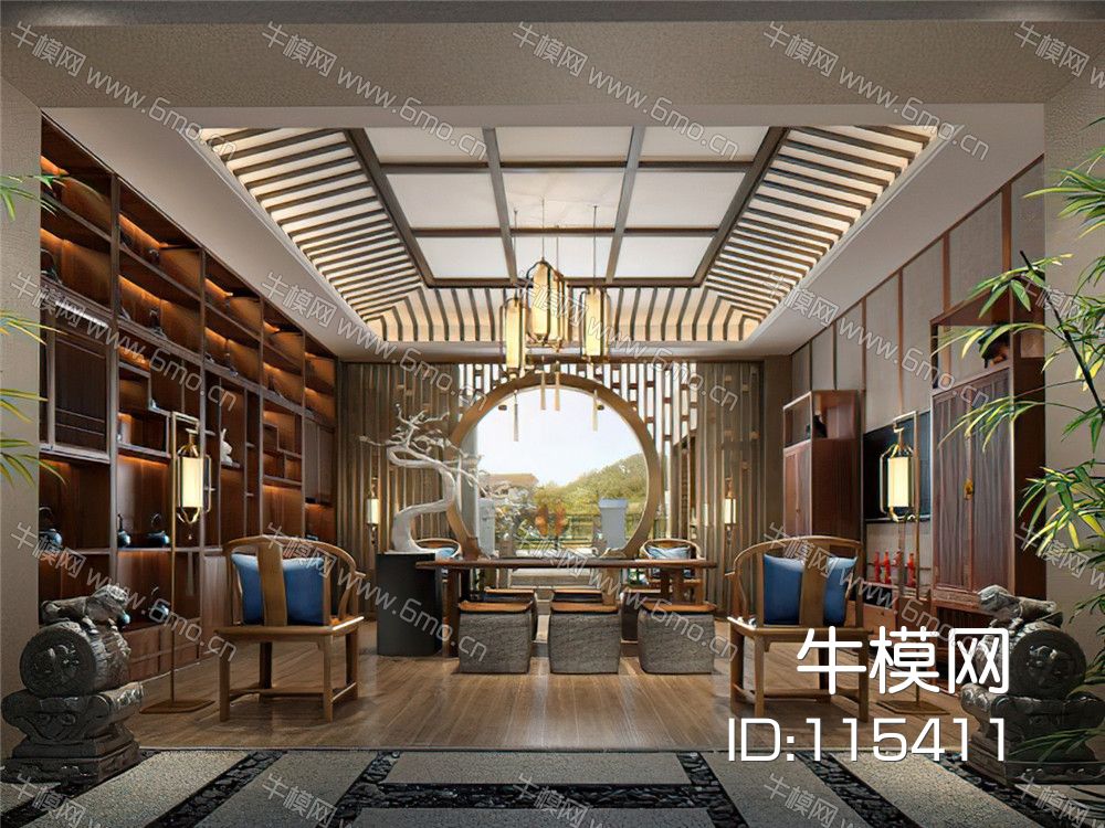 中式茶室书房