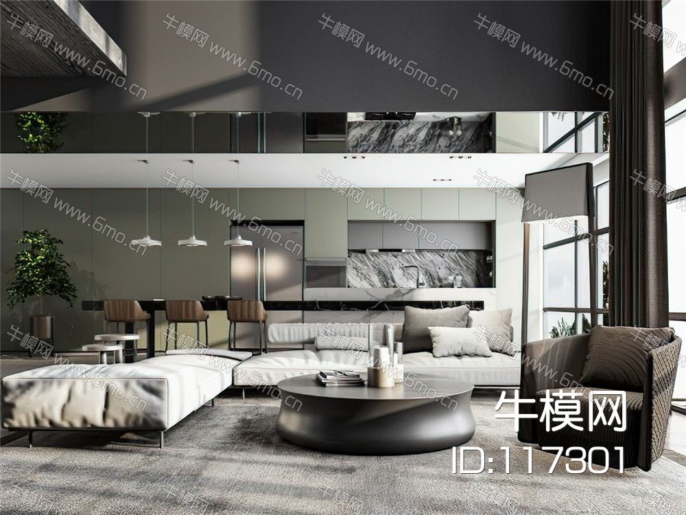 现代客厅沙发组合