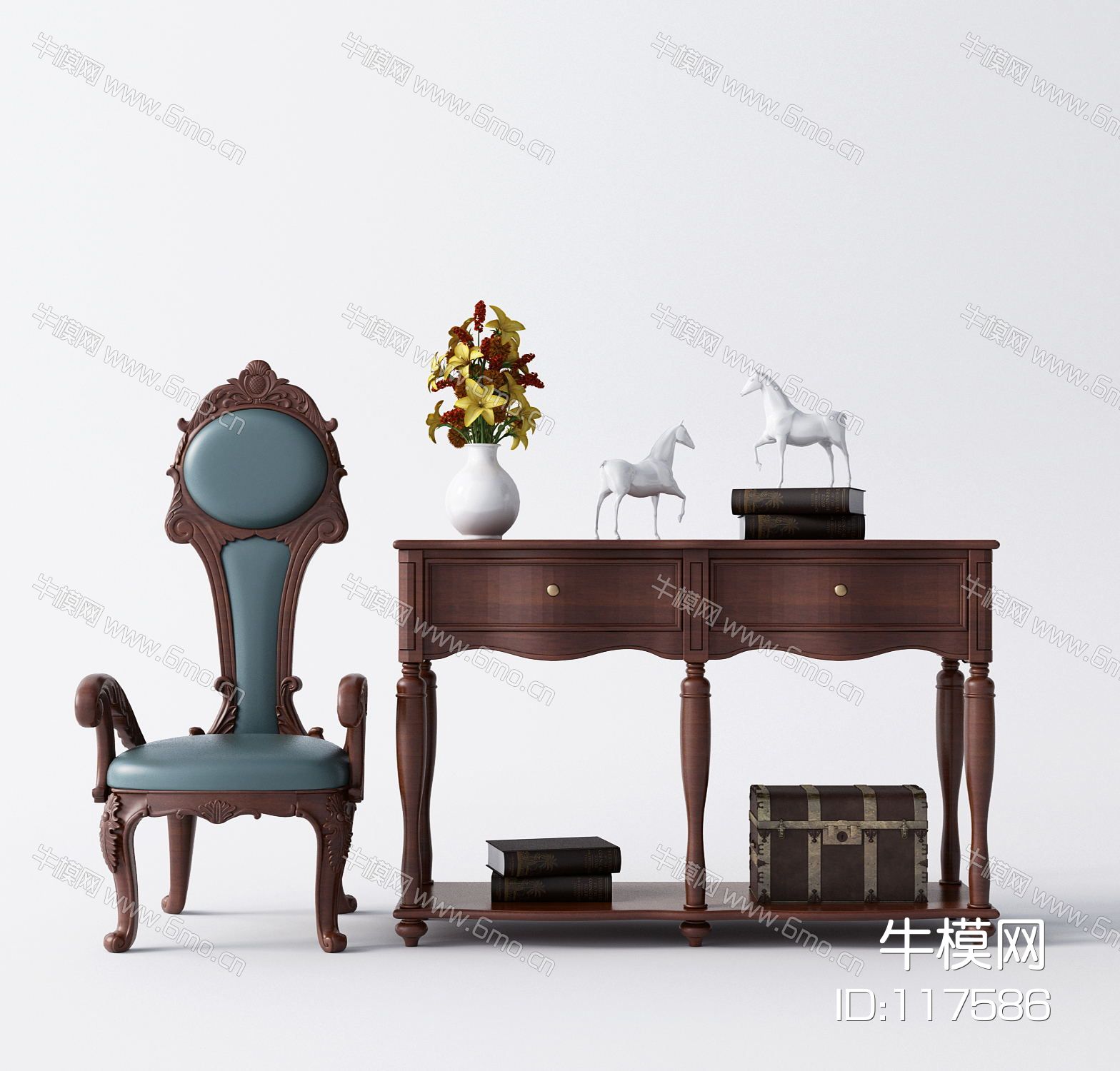 欧式休闲椅玄关柜装饰品