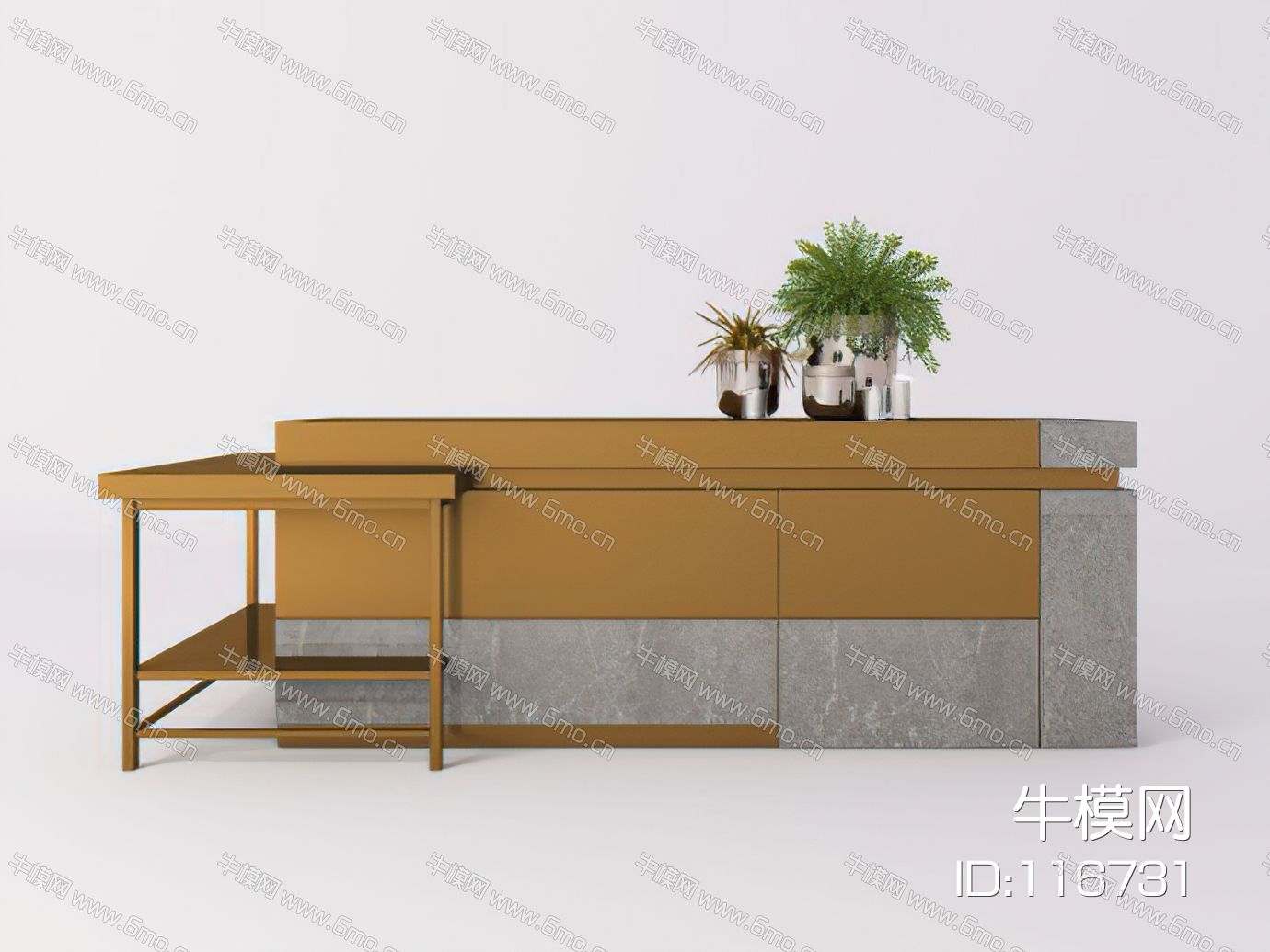现代金属吧台