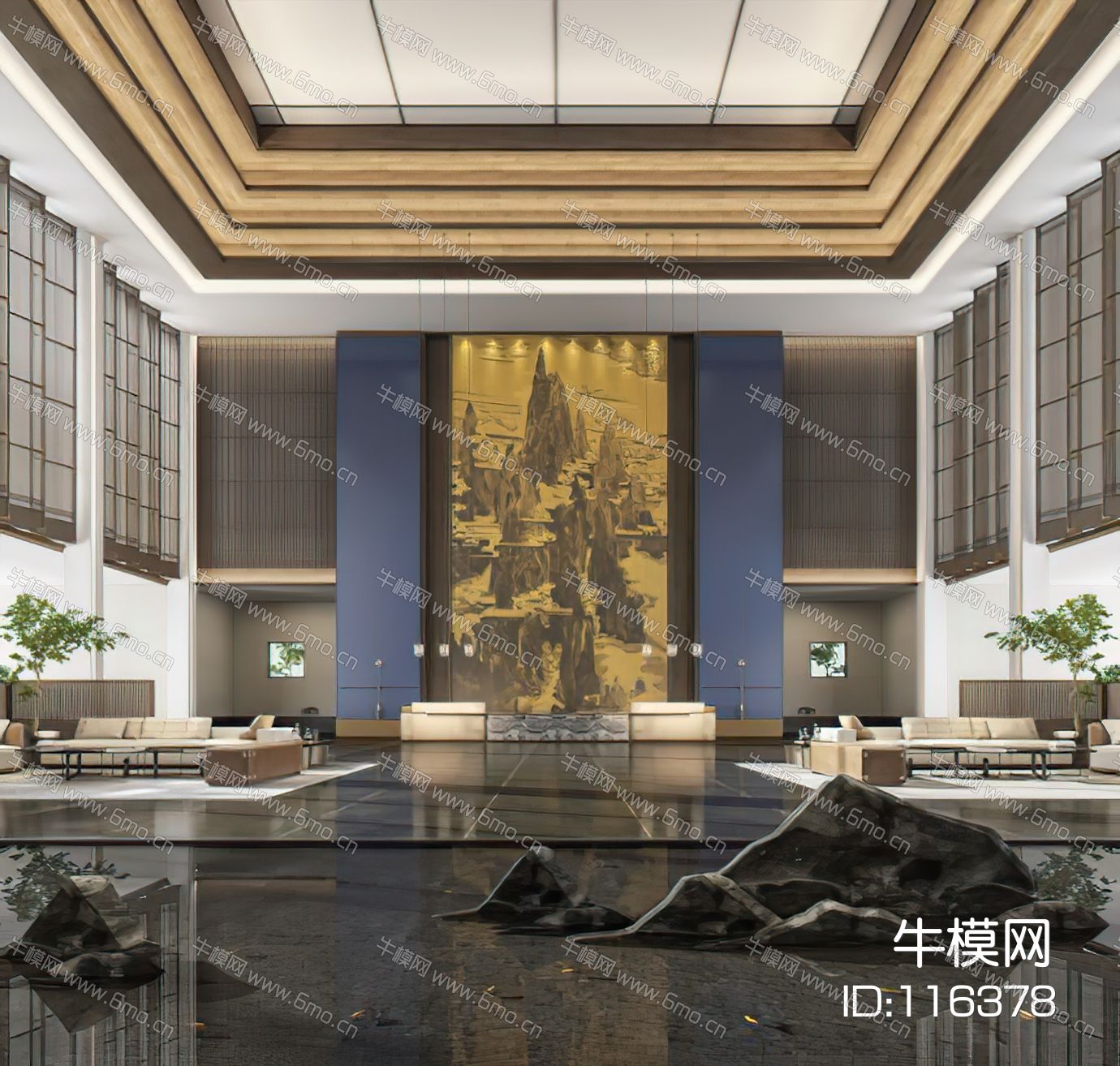 度假酒店大堂接待