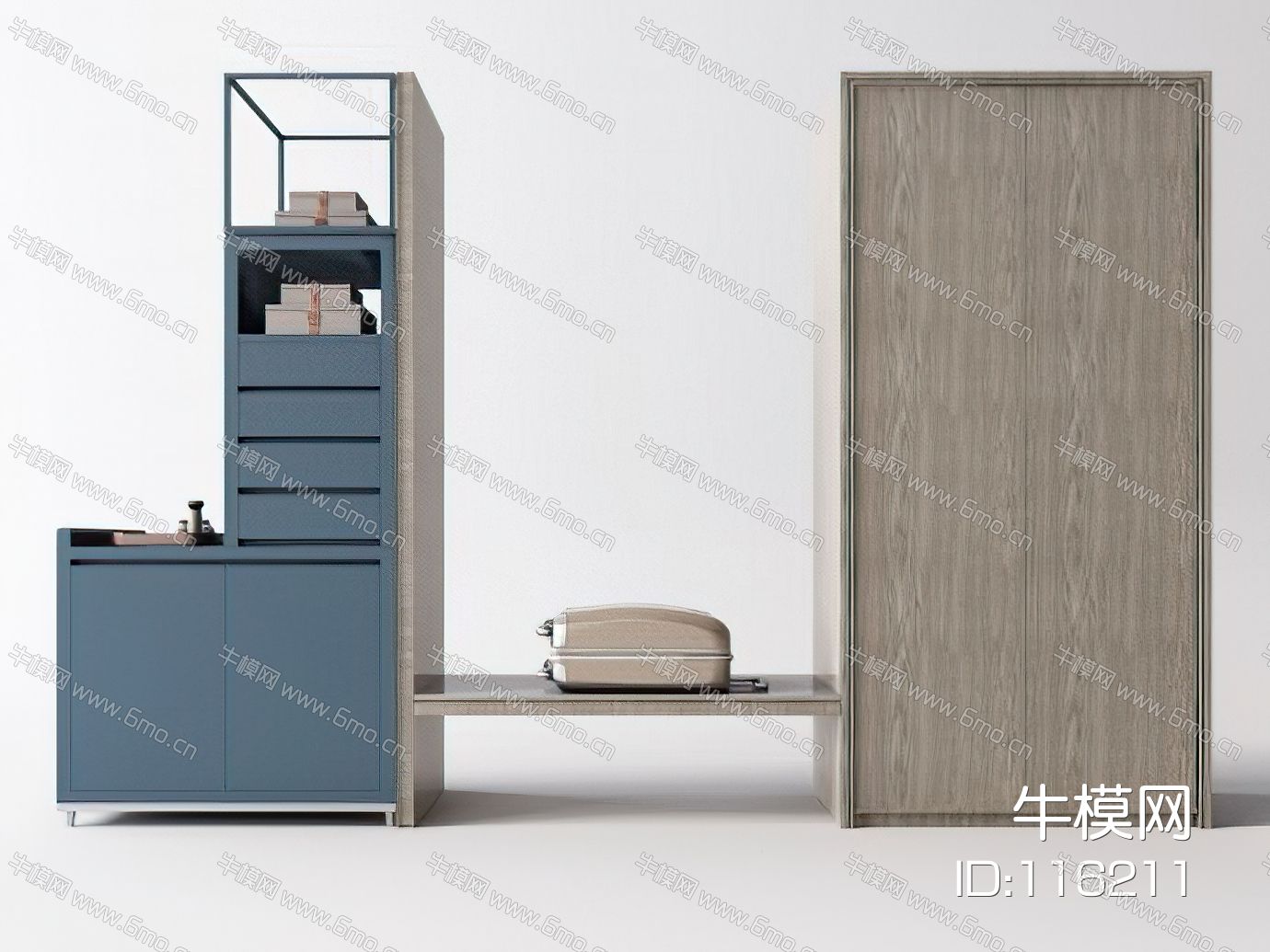现代客房迷你吧衣柜