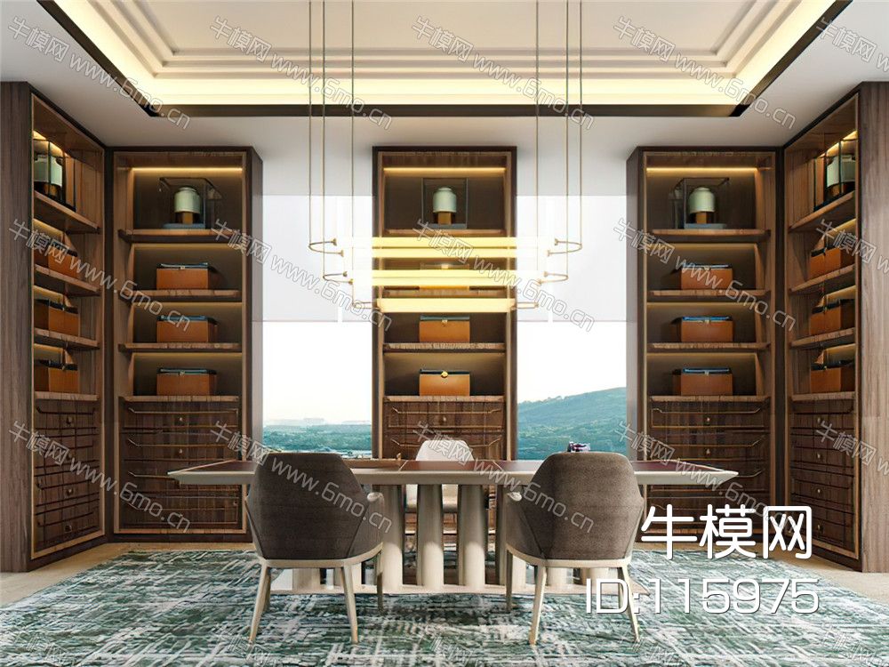 现代茶室书房