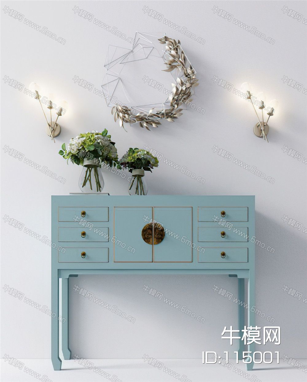 新中式玄关柜装饰品