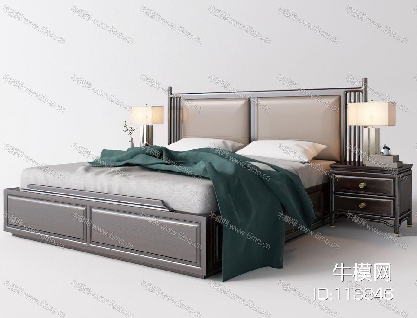 新中式卧室床品