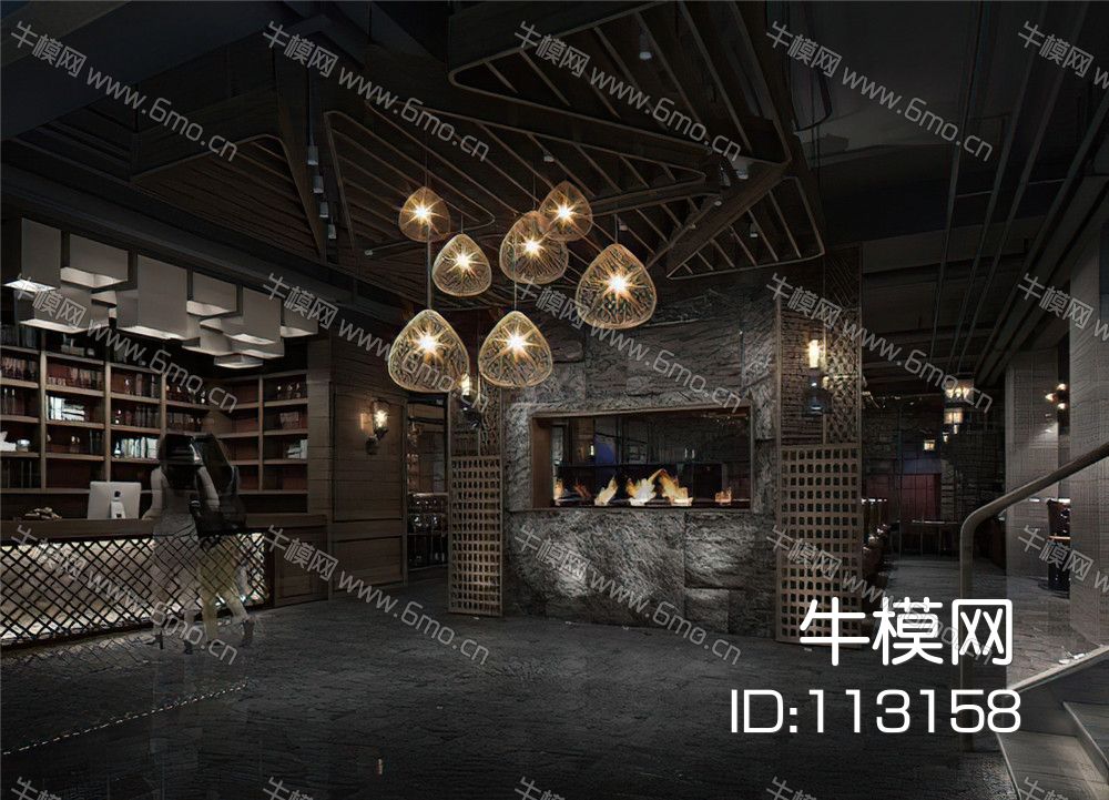 现代特色餐厅接待前厅