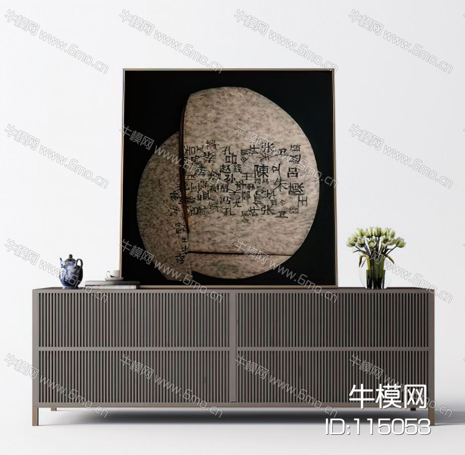 中式玄关柜挂画