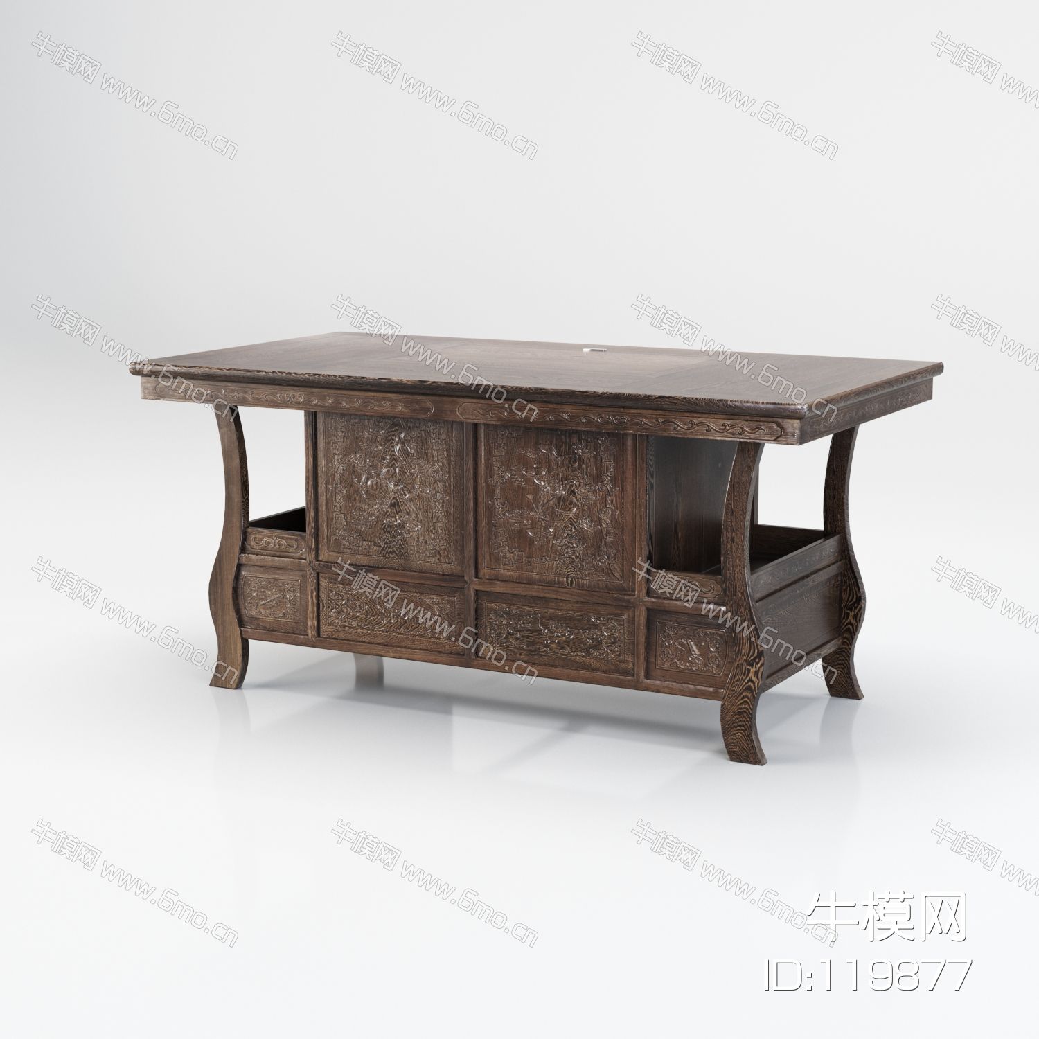 中式书桌茶桌鸡翅木