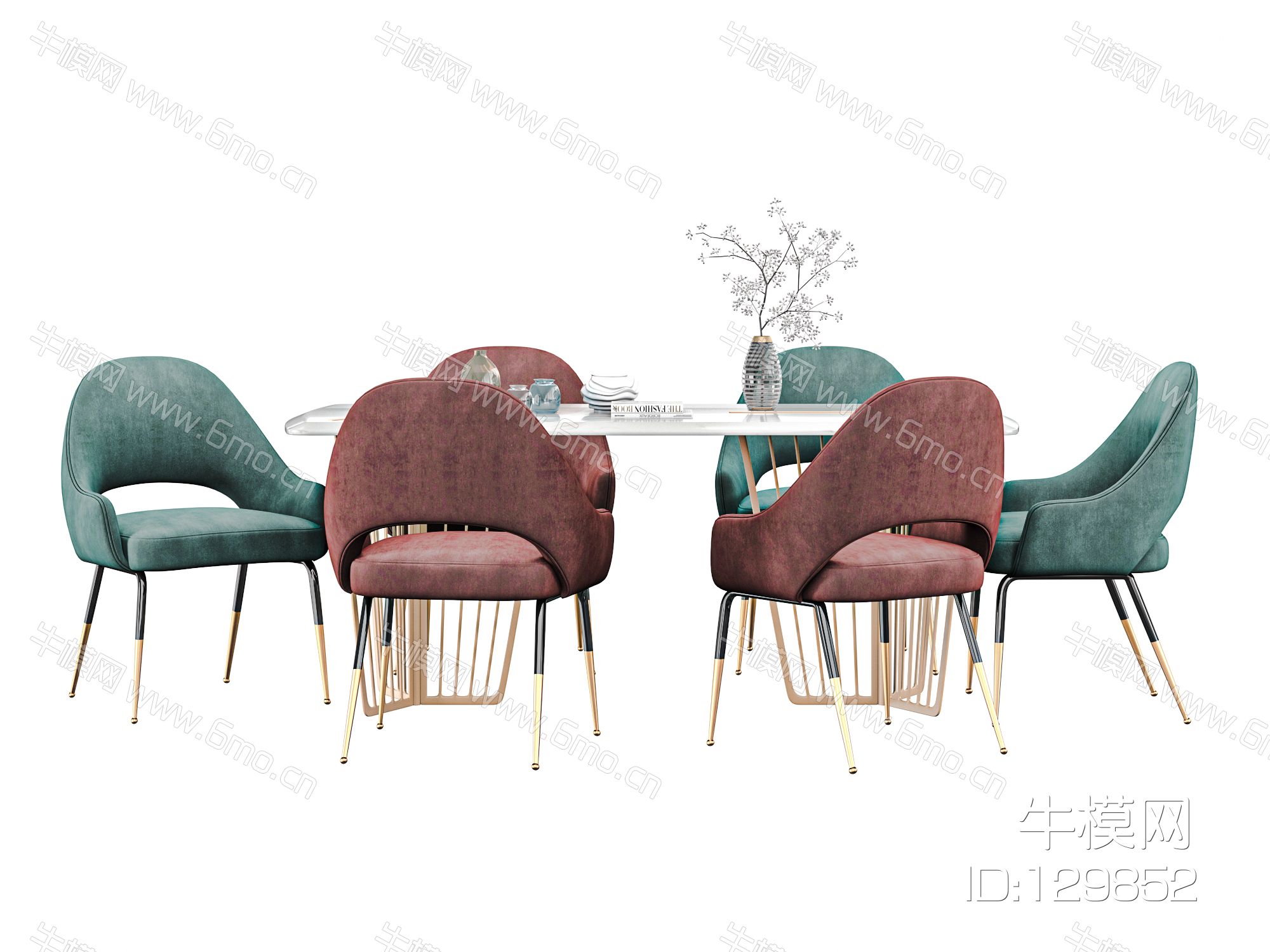 现代大理石条形餐桌椅