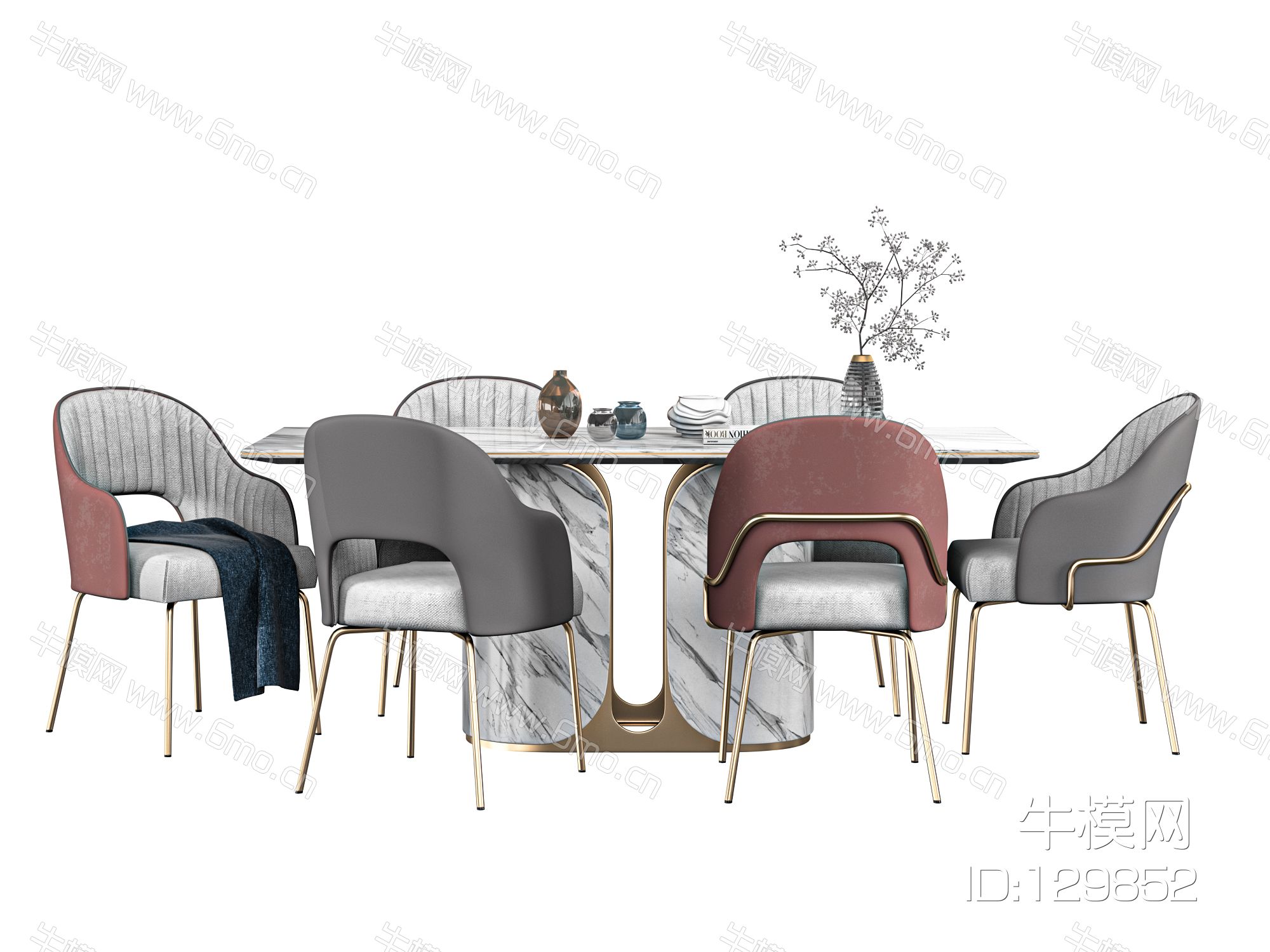现代大理石条形餐桌椅