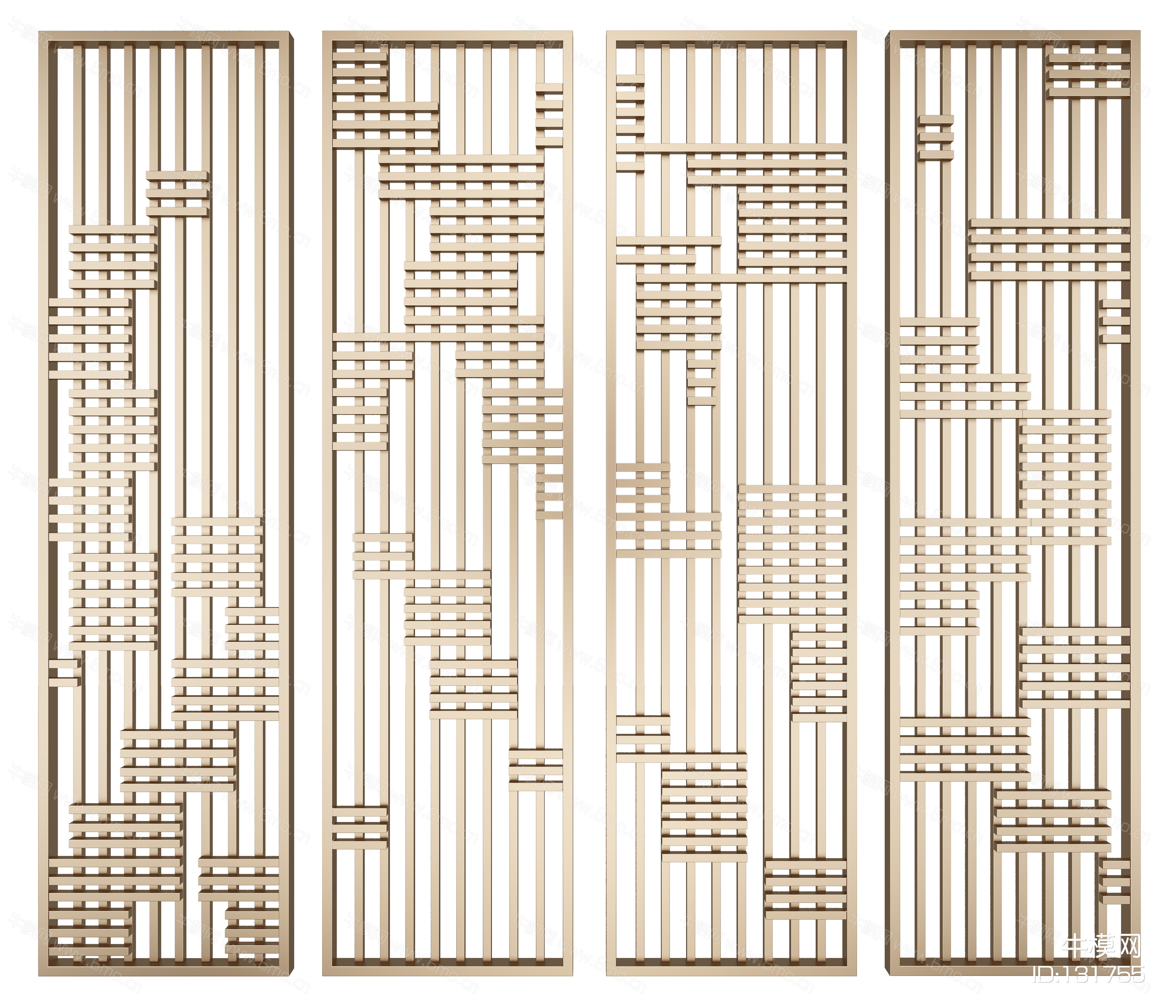 屏风隔断十一3d模型下载
