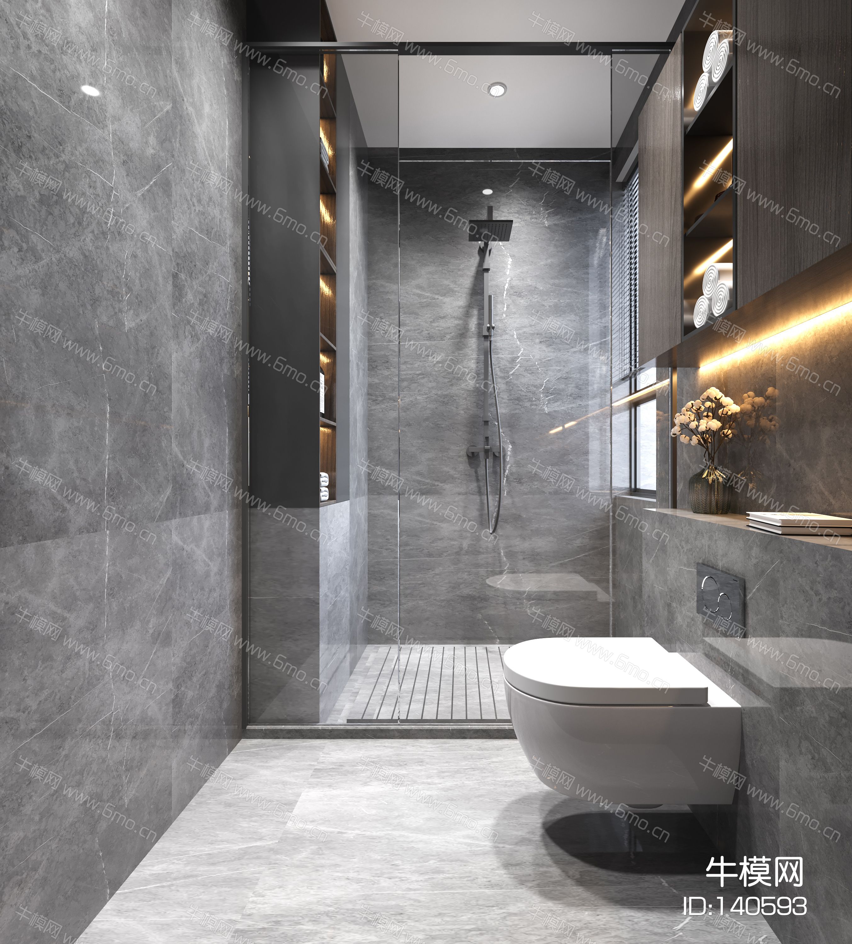好看的现代卫浴效果图素材免费下载,本作品主题是现代卫生间3d模型,id