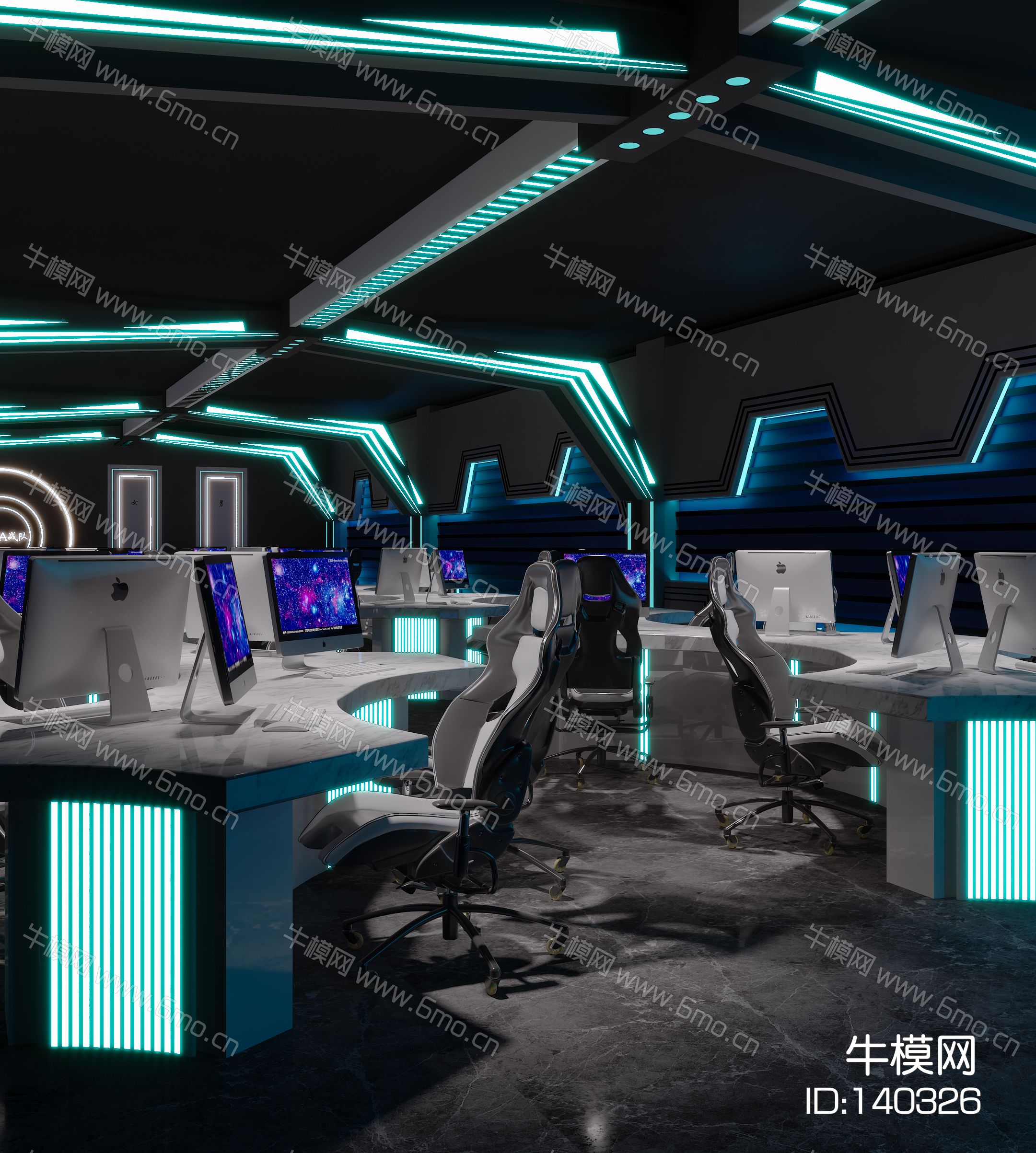 现代科幻电竞网咖游戏大厅
