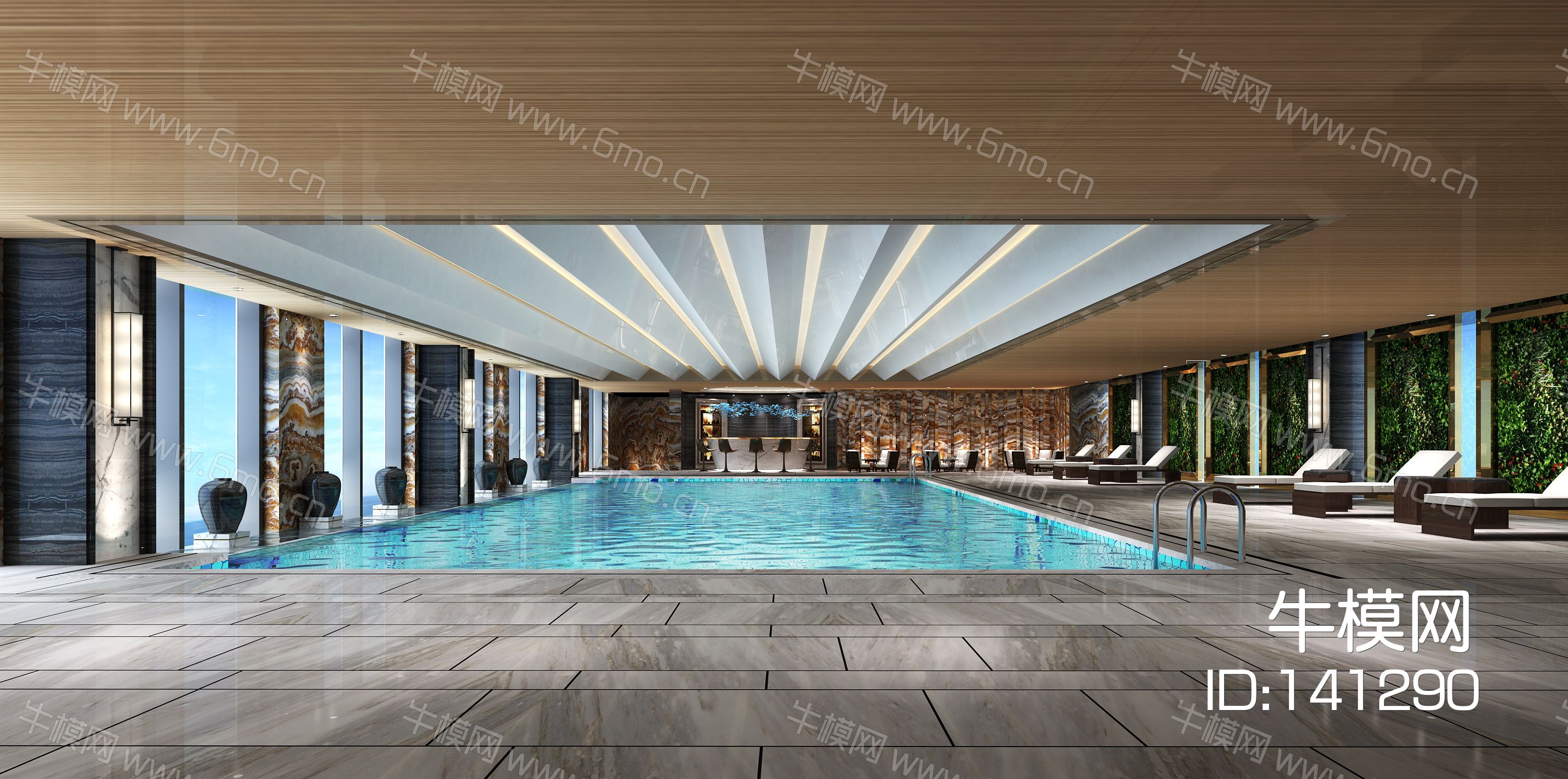 现代奢华酒店游泳池