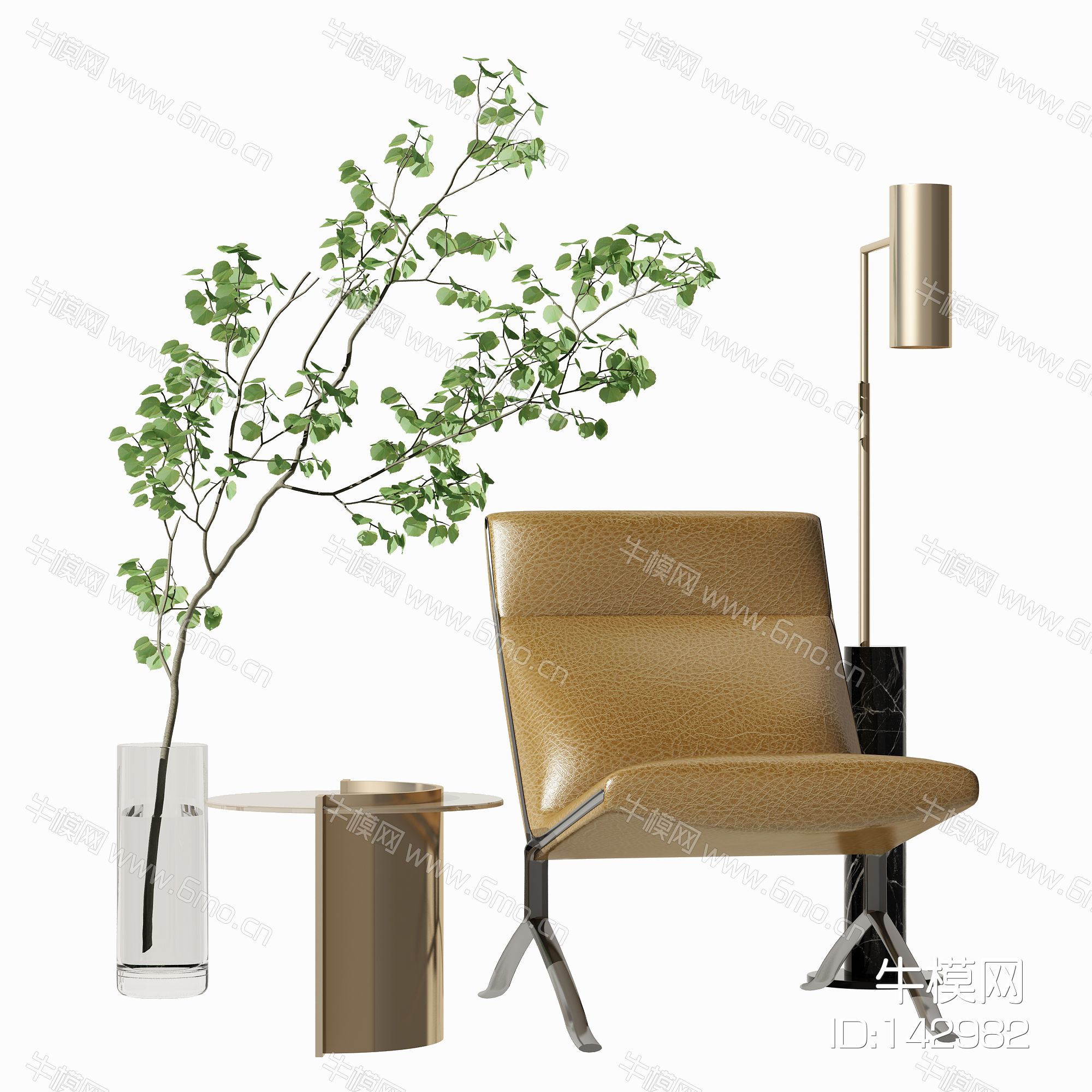 现代椅子茶几组合