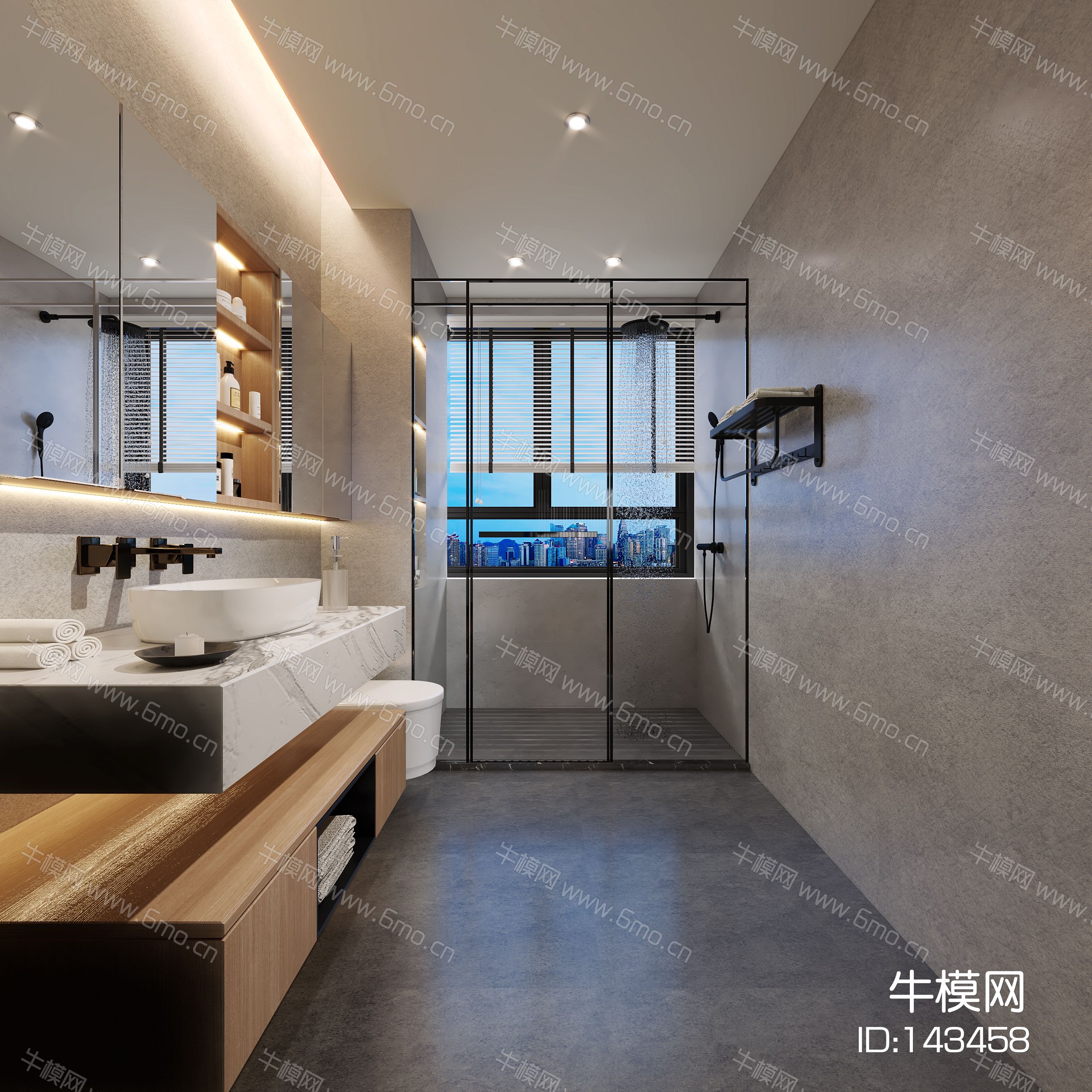 现代卫生间卫生间3d模型下载