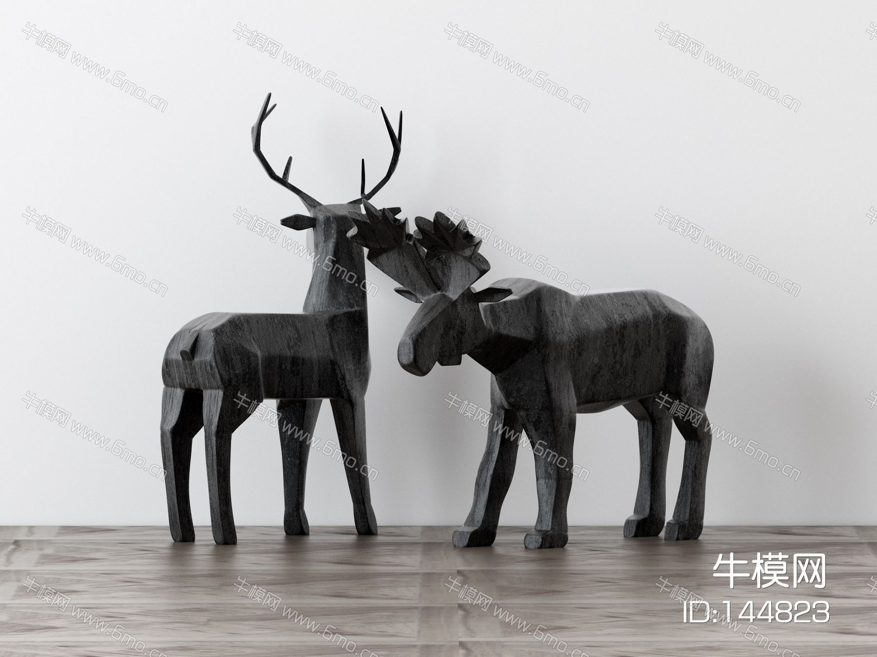 几何动物麋鹿雕塑