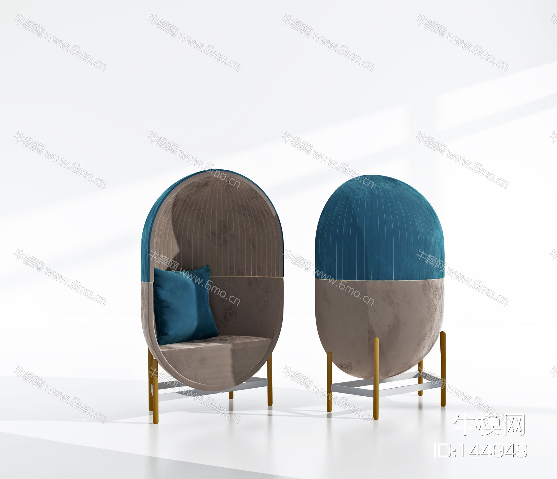 现代绒布创意休闲椅