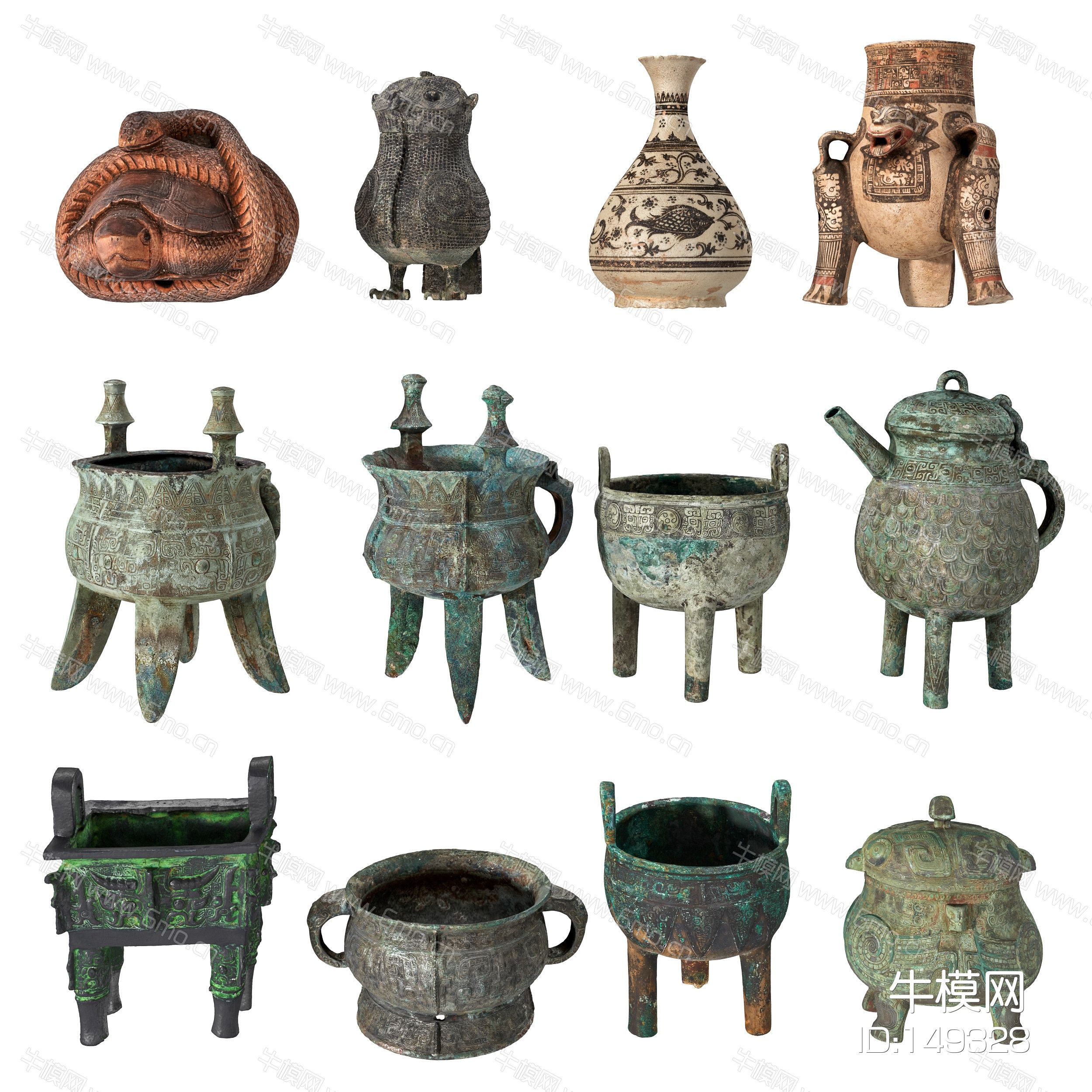  古董文物青铜器皿
