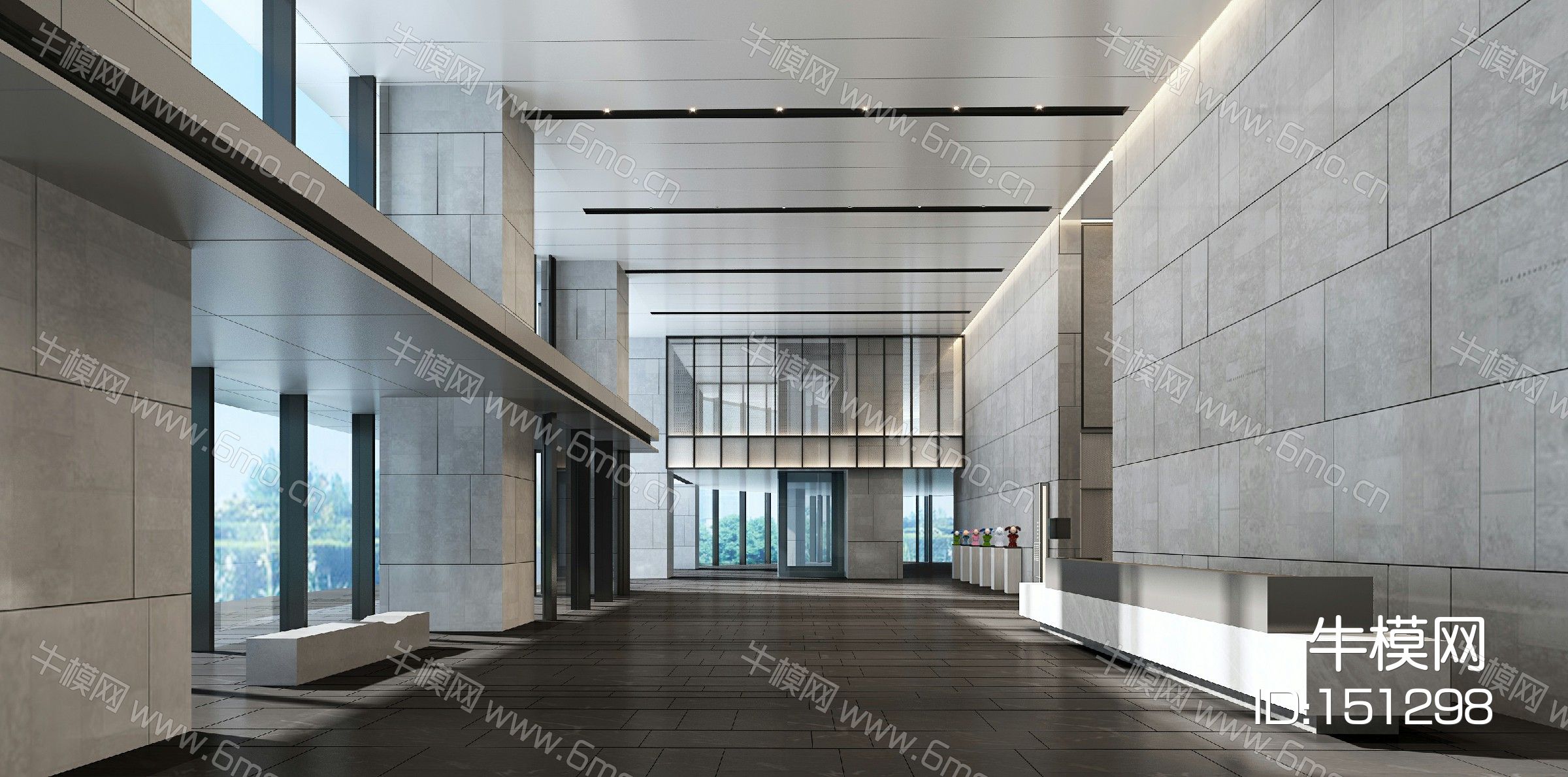 现代办公大堂电梯厅