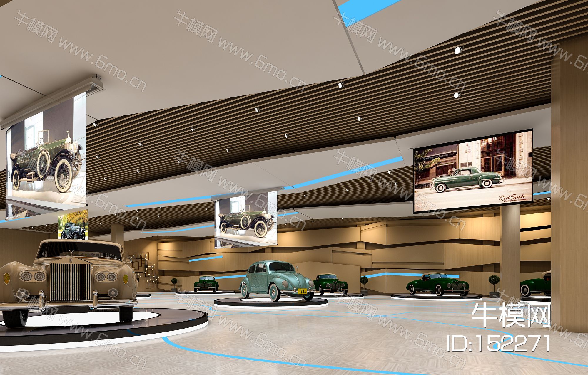 现代简约科技汽车展厅