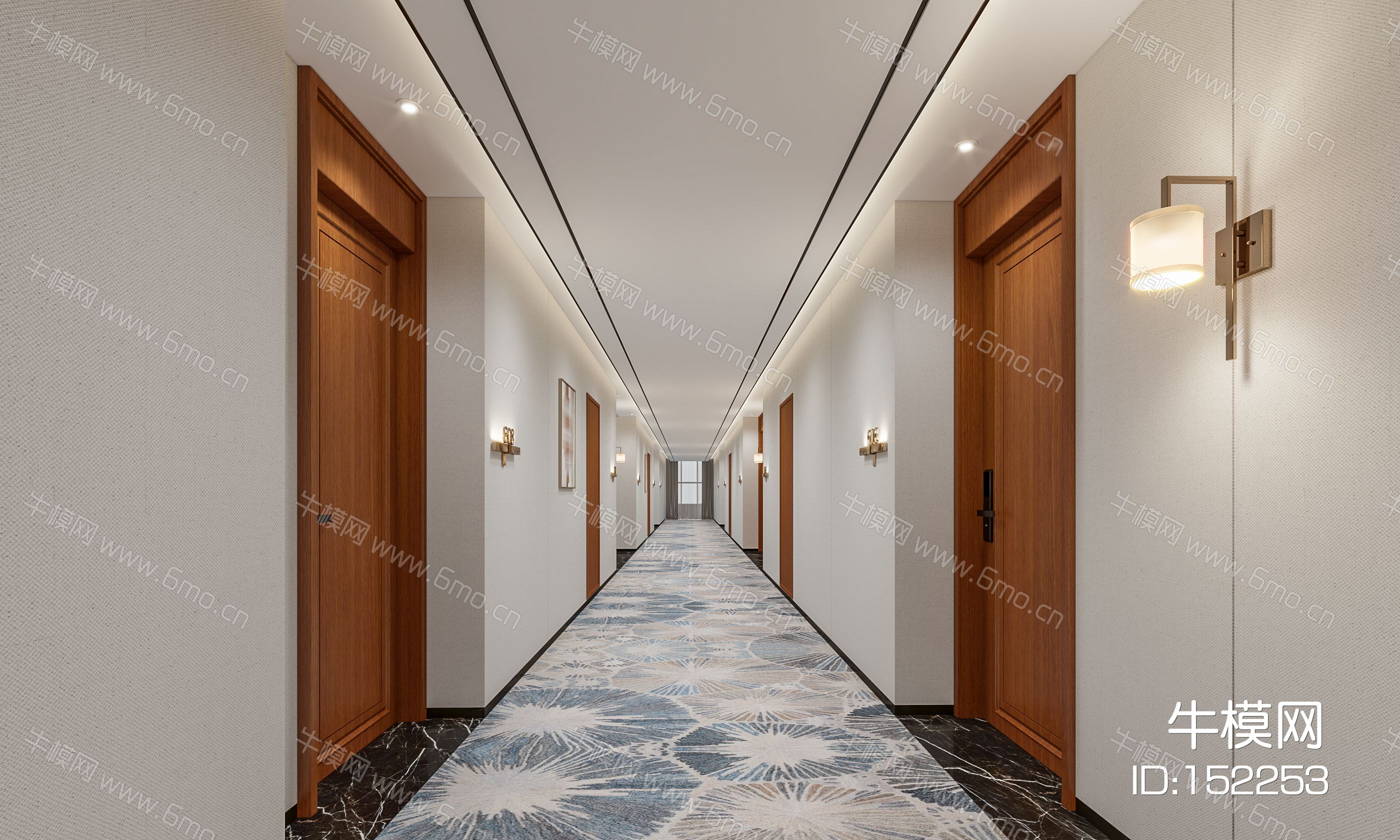 现代酒店电梯厅过道
