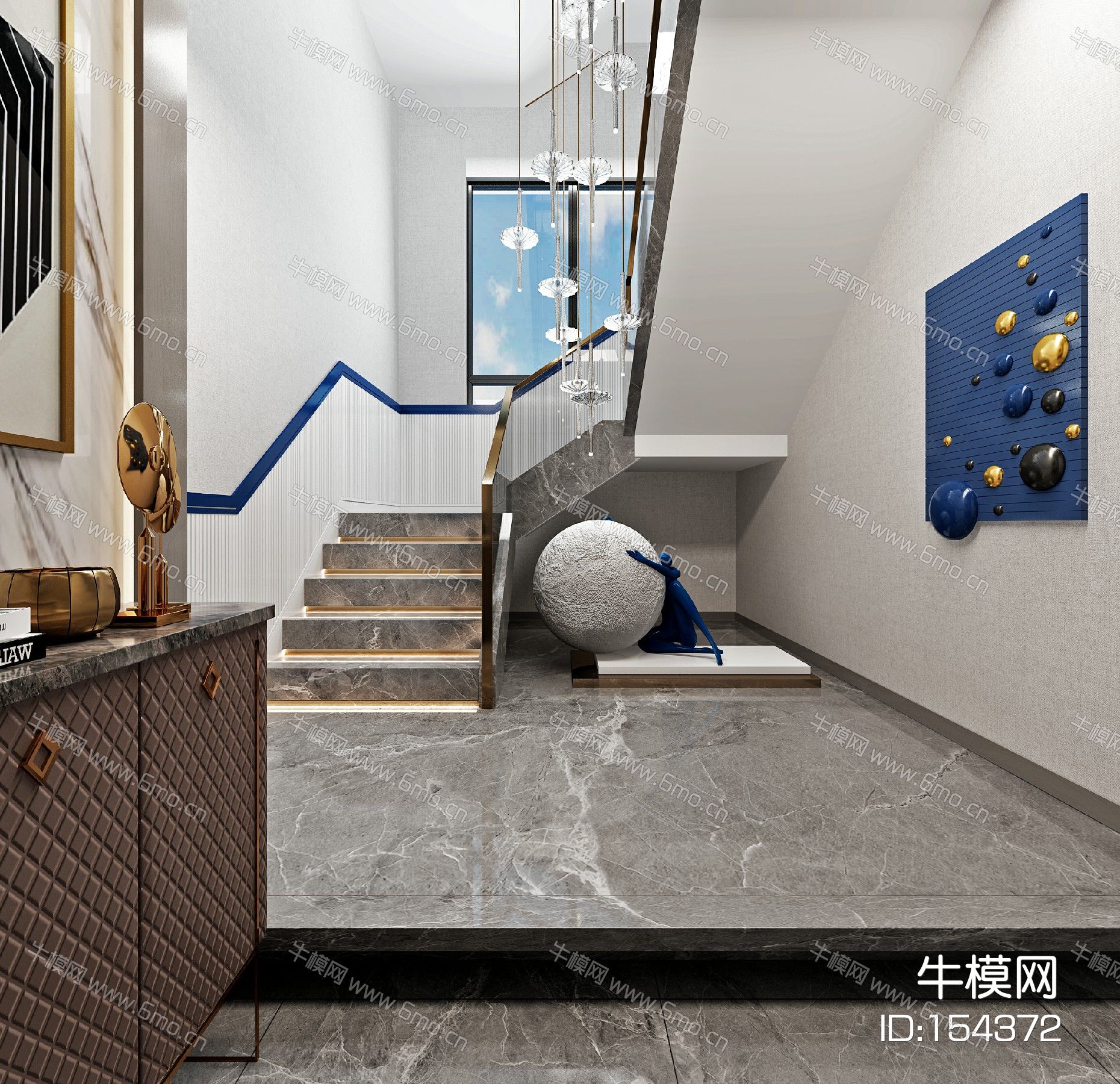 现代办公楼楼梯间
