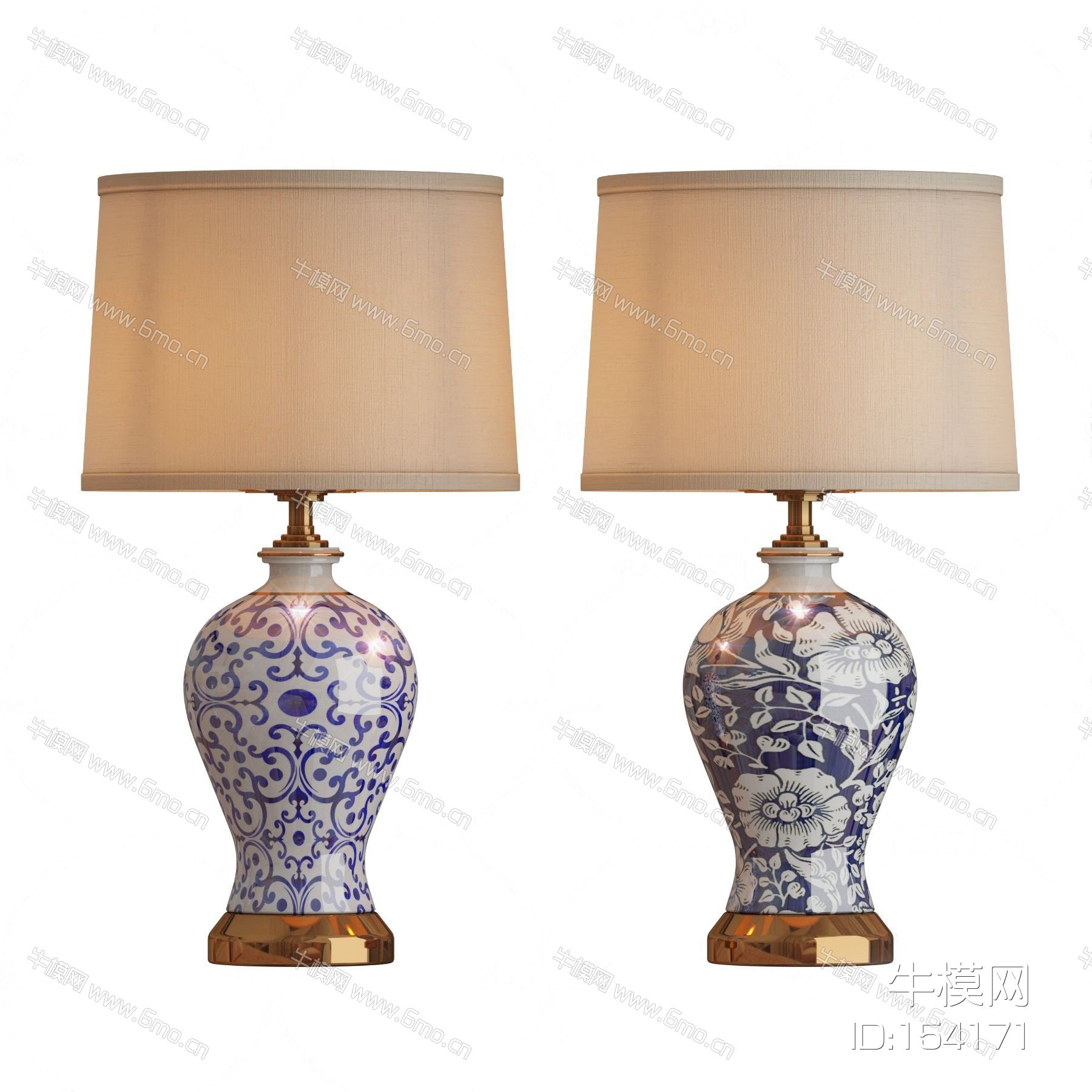 新中式陶瓷青花瓷台灯