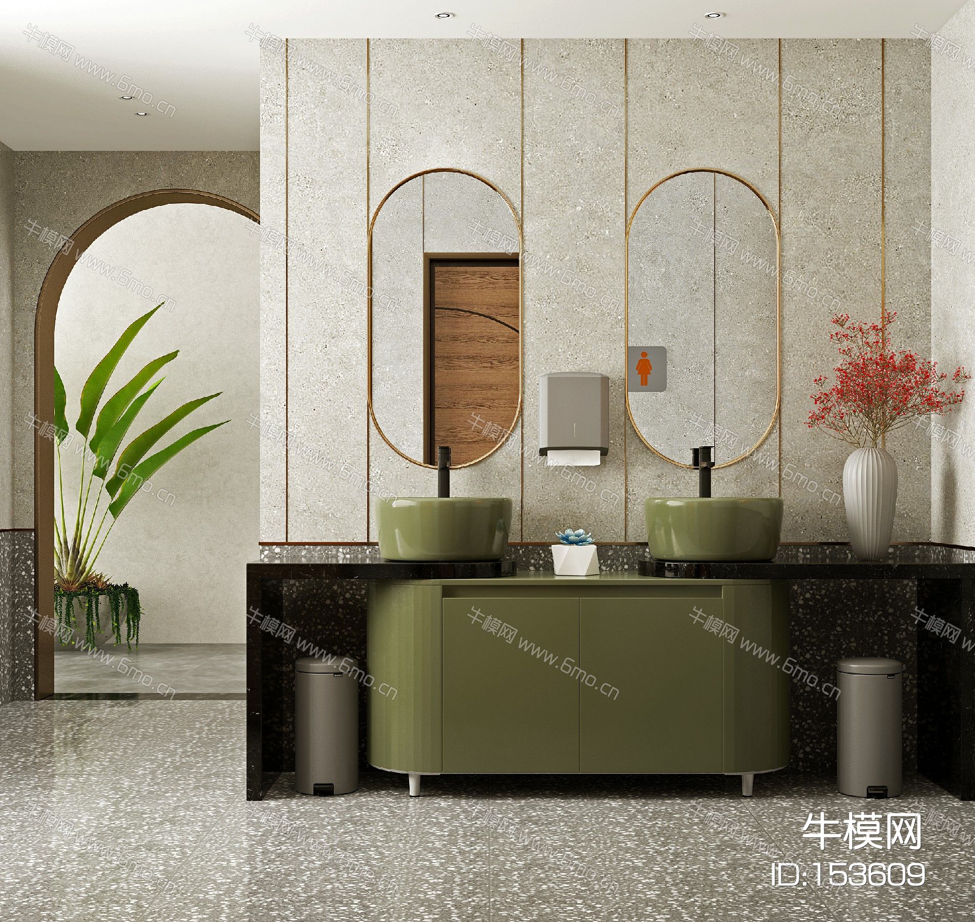 现代卫生间洗手台
