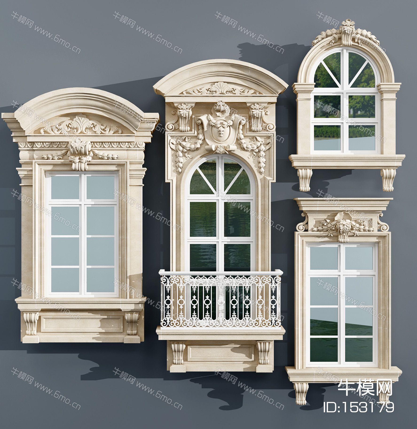 欧式法式古典雕花窗户