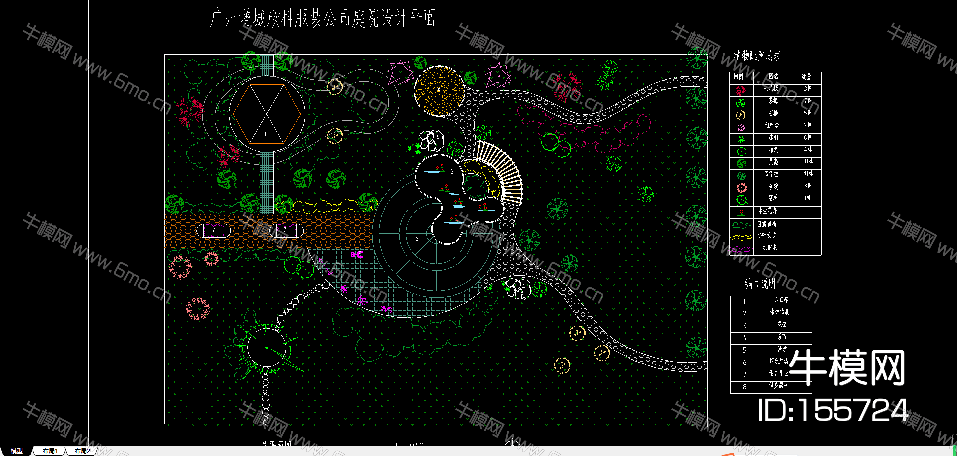 某服装公司庭院设计平面图