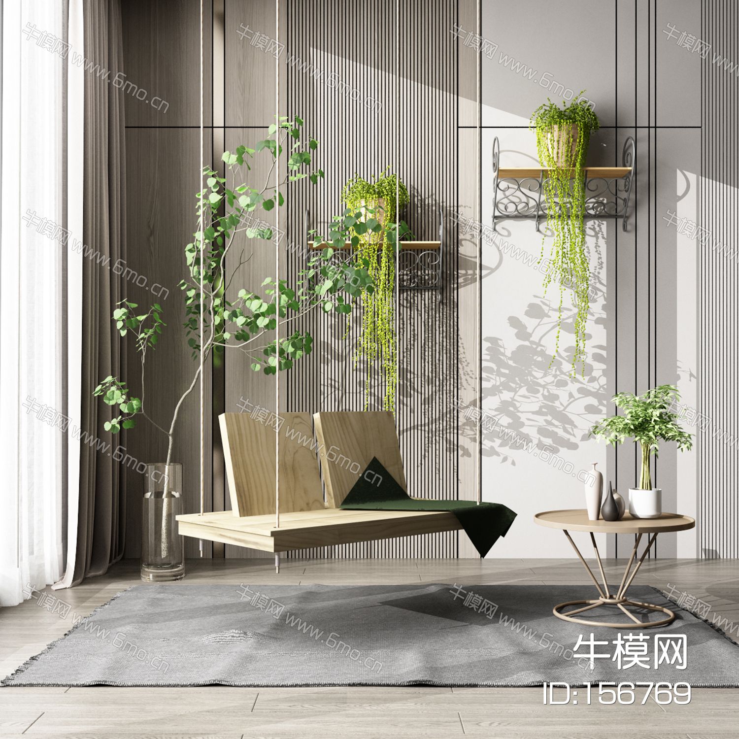 现代阳台绿植