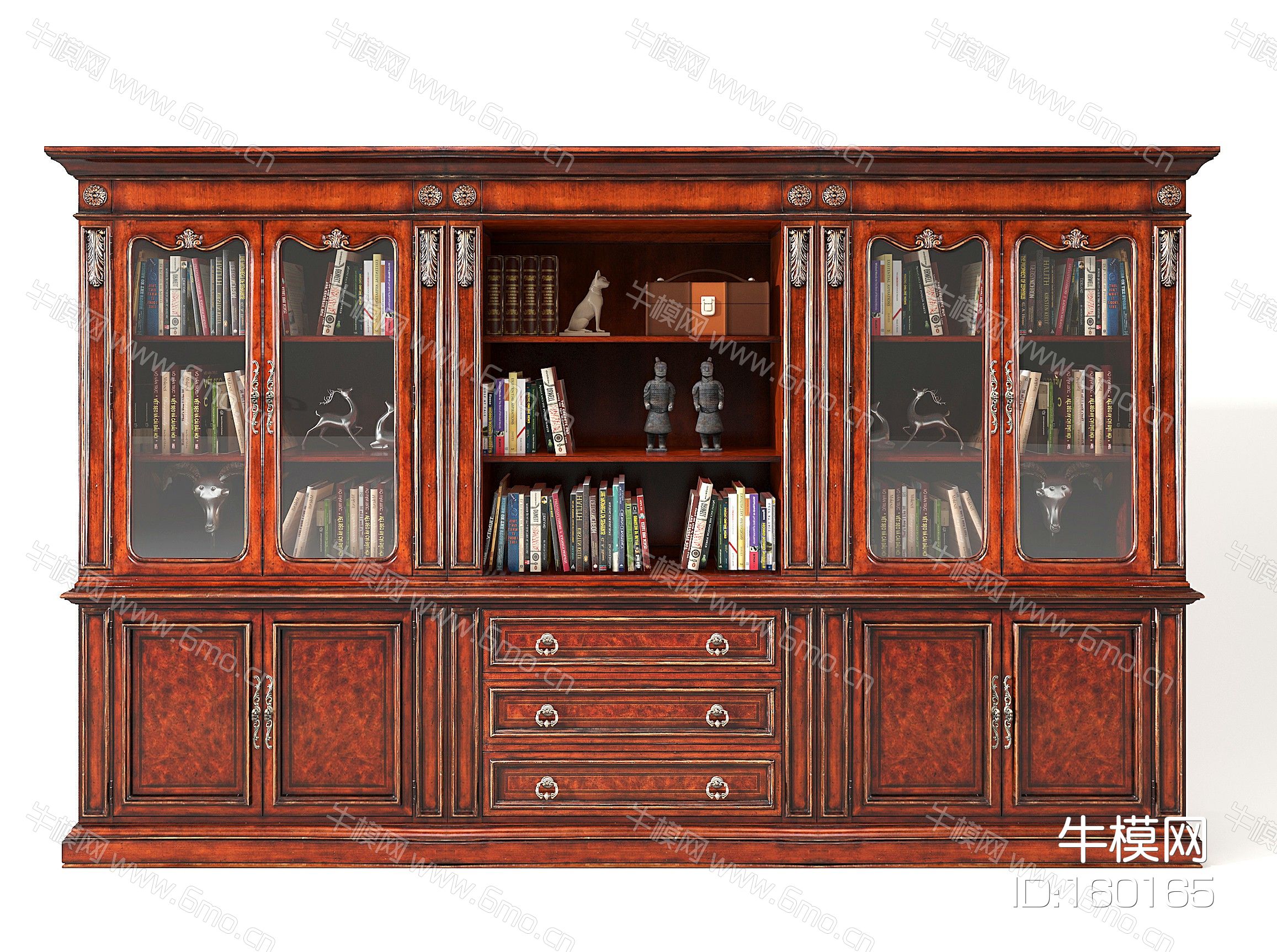 美式欧式实木古典书柜